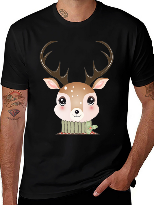 Cute Deer Graphic Tee - Holiday Season