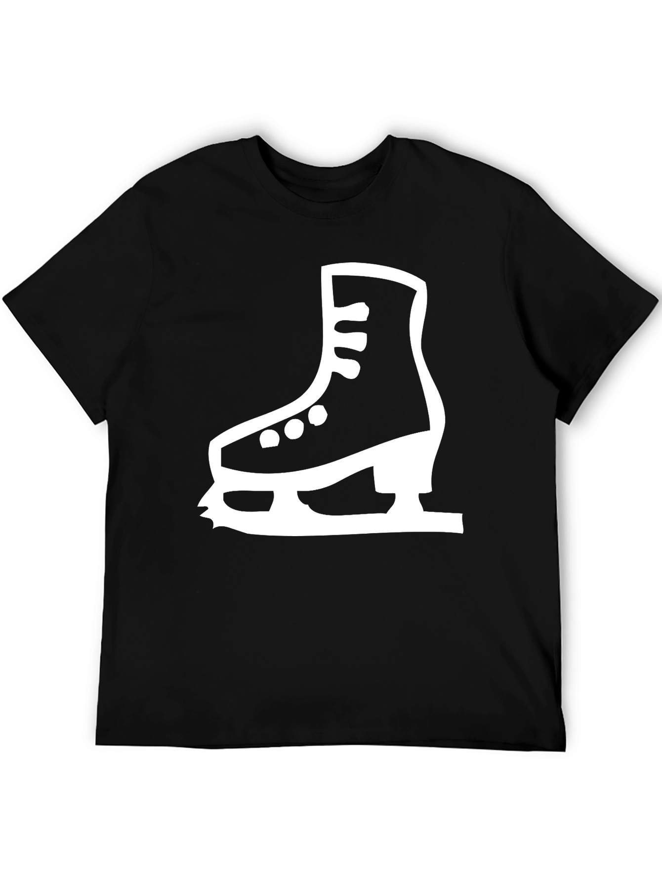 Ice Skate Graphic Tee - Black Cotton T-Shirt