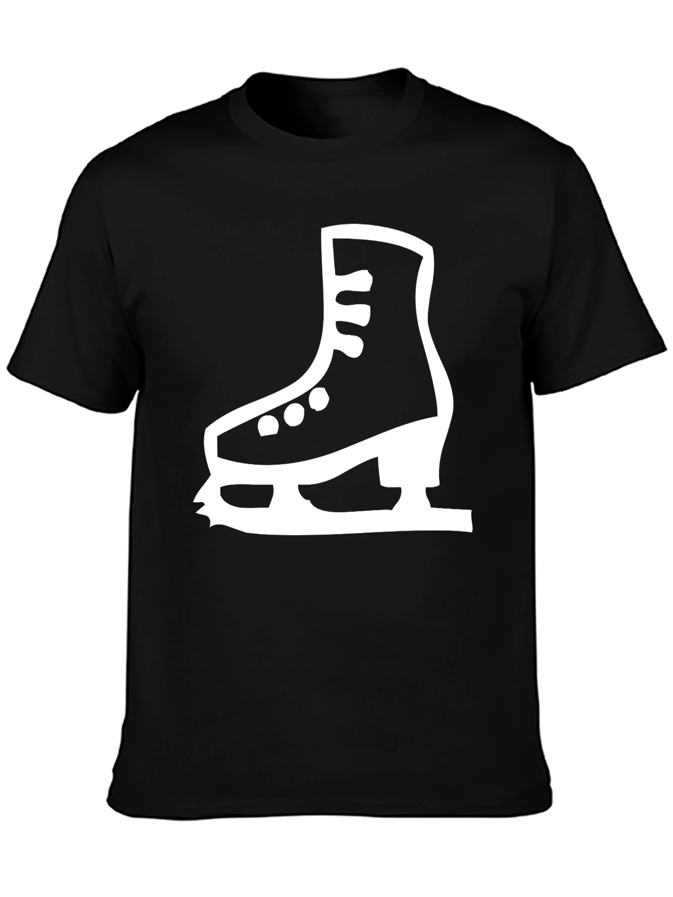 Ice Skate Graphic Tee - Black Cotton T-Shirt