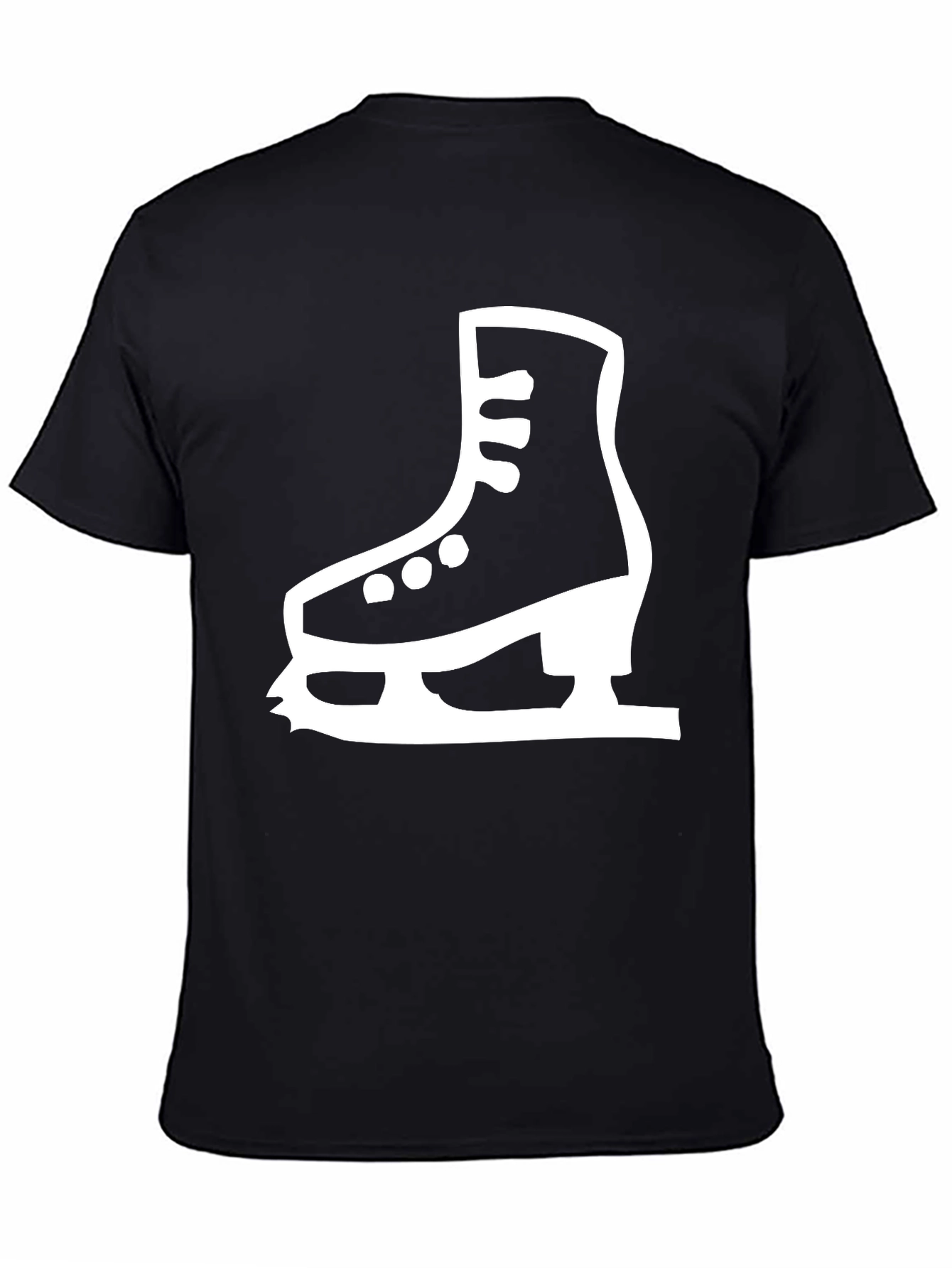Ice Skate Graphic Tee - Black Cotton T-Shirt
