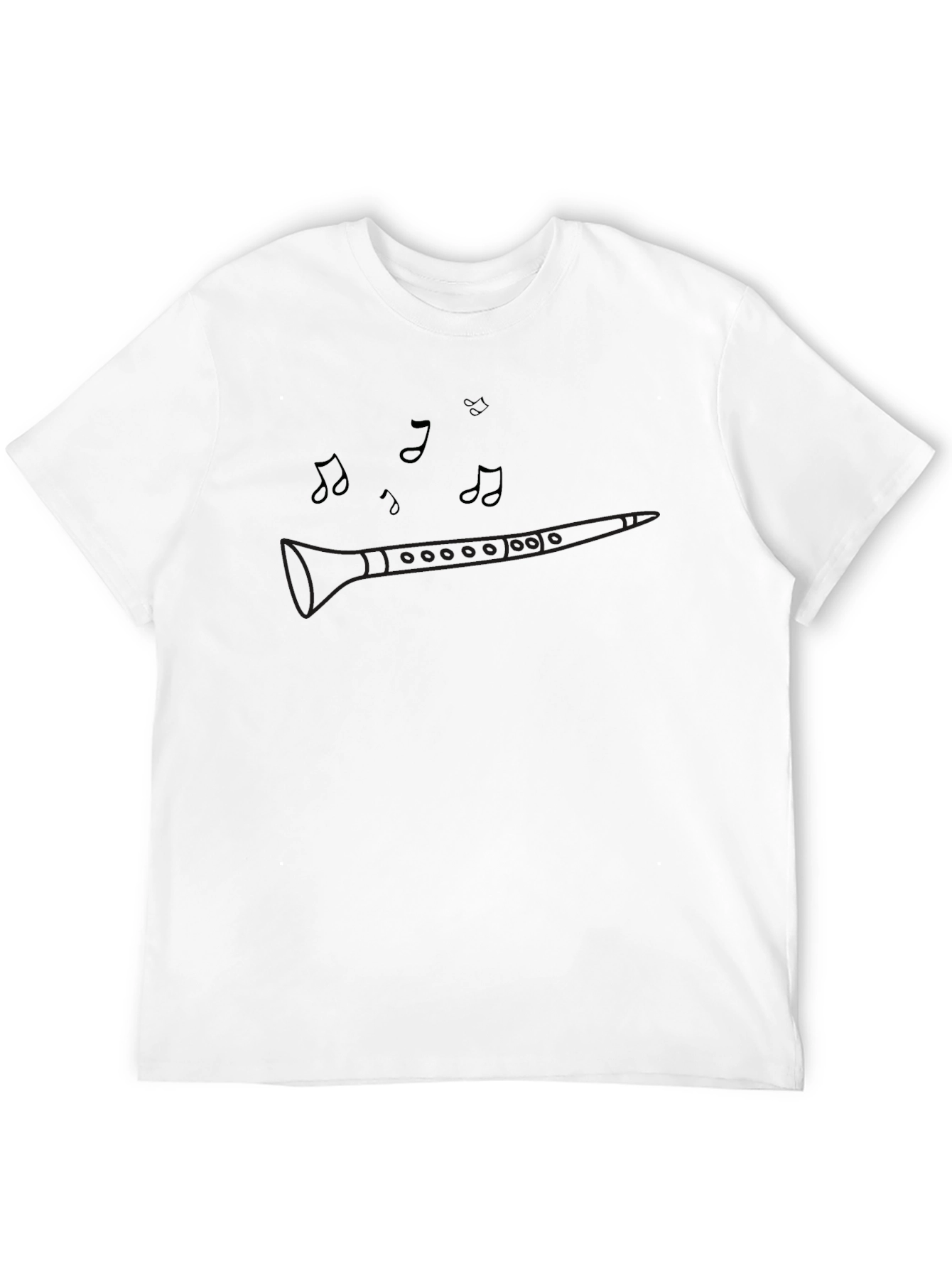 Music Lovers Tee: Clarinet & Notes Graphic T-Shirt