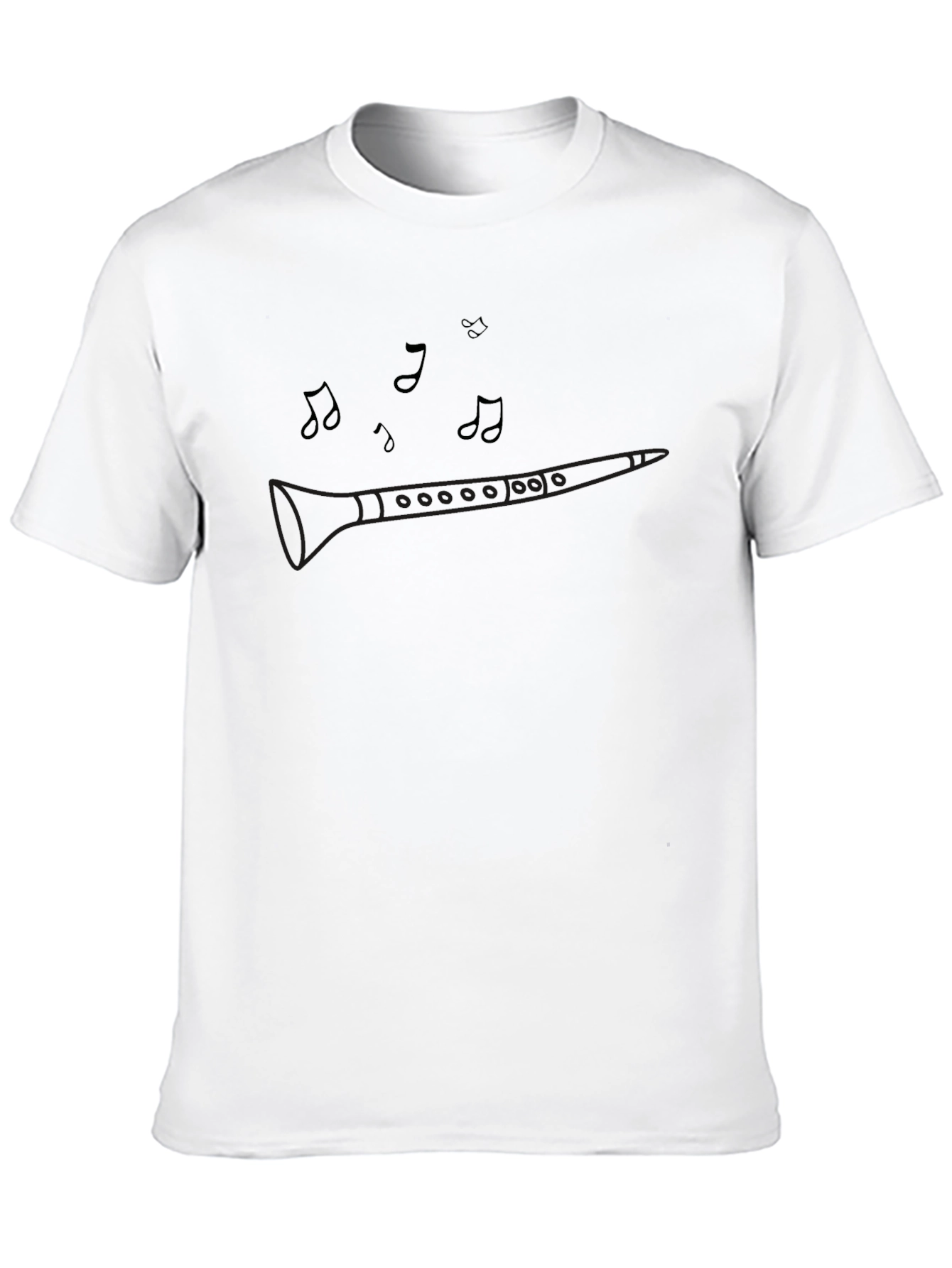 Music Lovers Tee: Clarinet & Notes Graphic T-Shirt