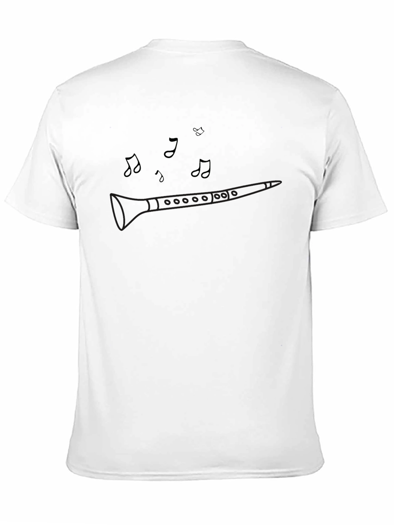 Music Lovers Tee: Clarinet & Notes Graphic T-Shirt
