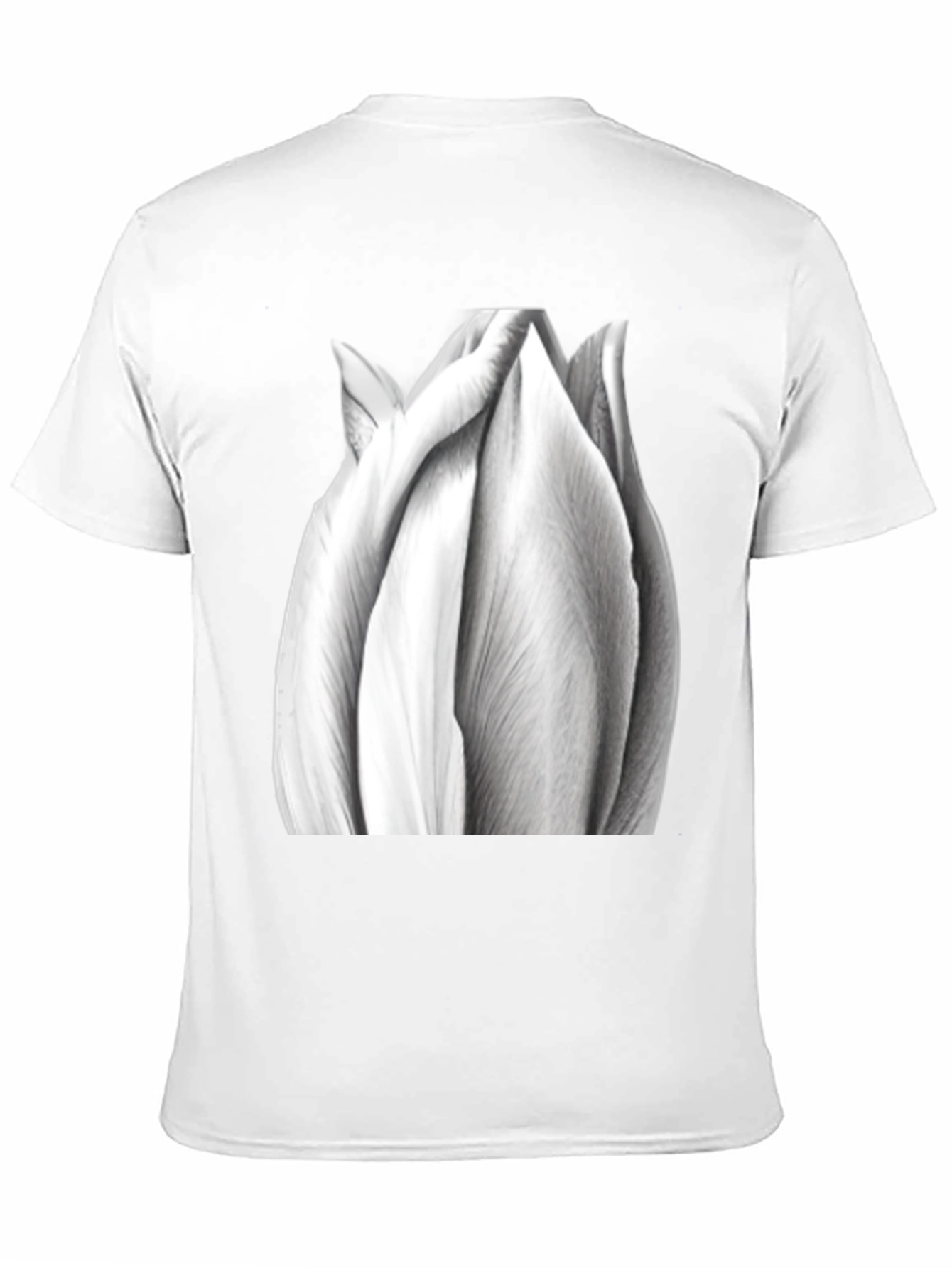 Monochrome Tulip Tee - Artistic Flower Graphic