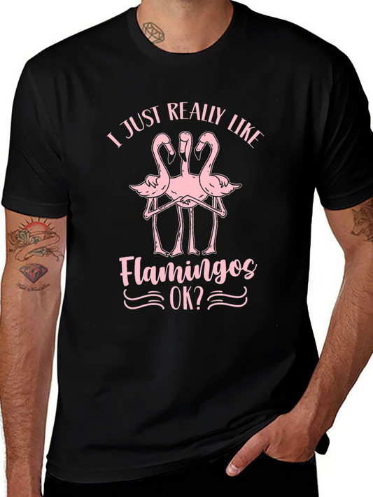 Flamingo Lover Graphic Tee - I Just Really Like Flamingos!