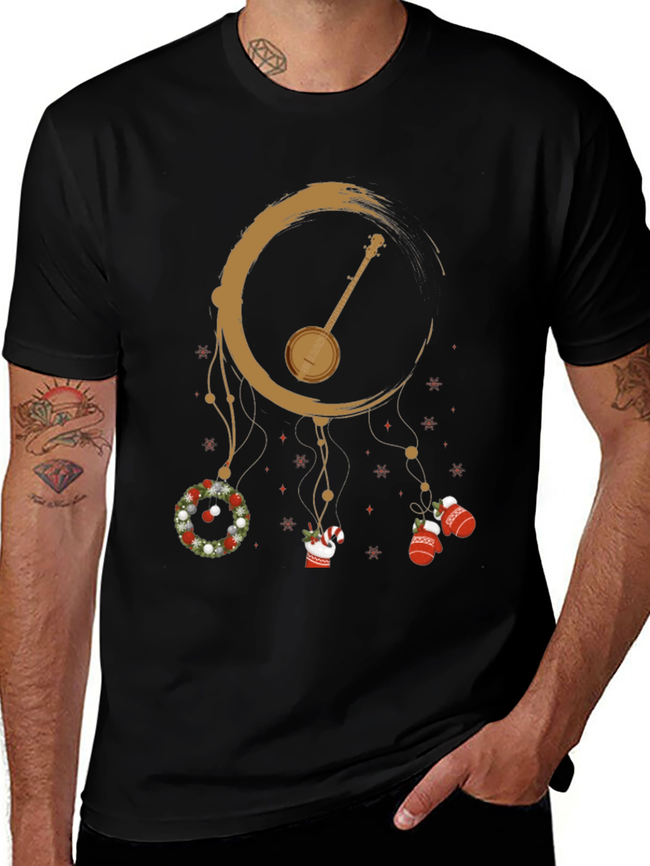 Banjo Christmas Dreamcatcher T-Shirt