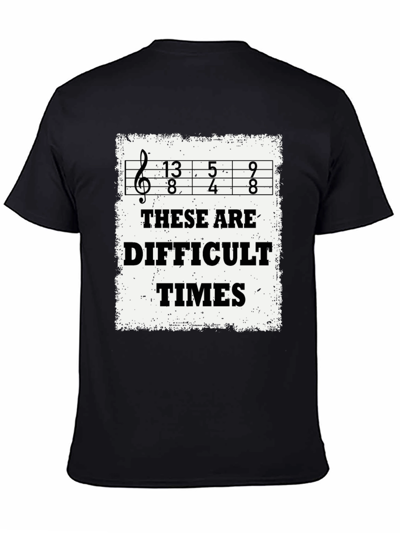 Difficult Times Ukulele T-Shirt - Black Cotton Tee