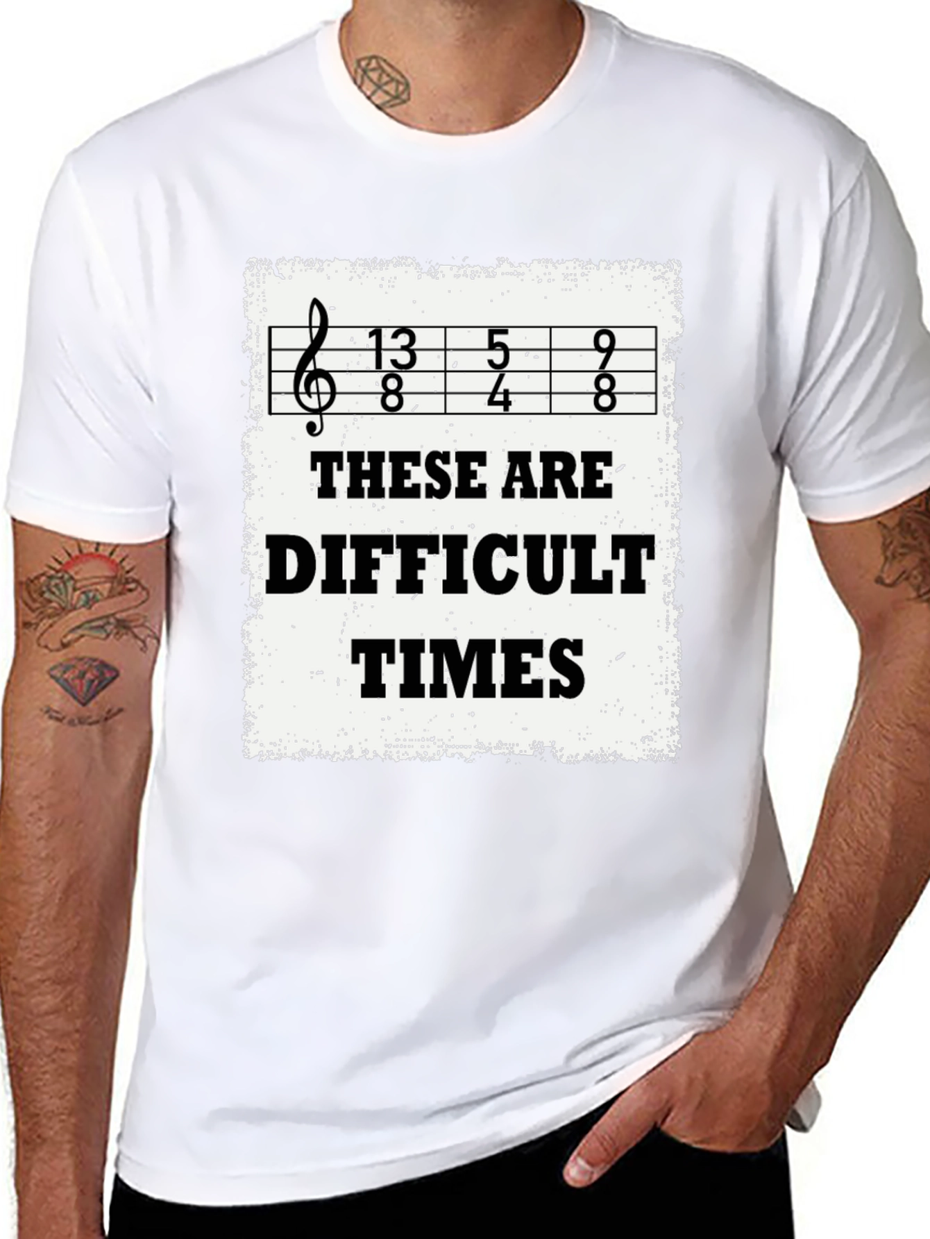 Difficult Times Ukulele T-Shirt - Black Cotton Tee