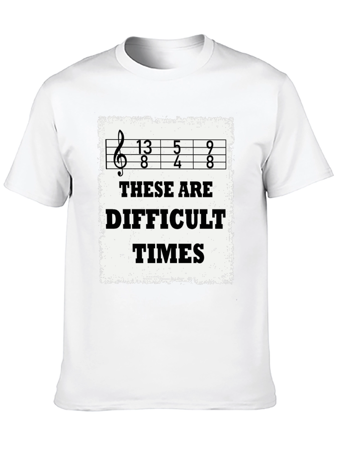 Difficult Times Ukulele T-Shirt - Black Cotton Tee