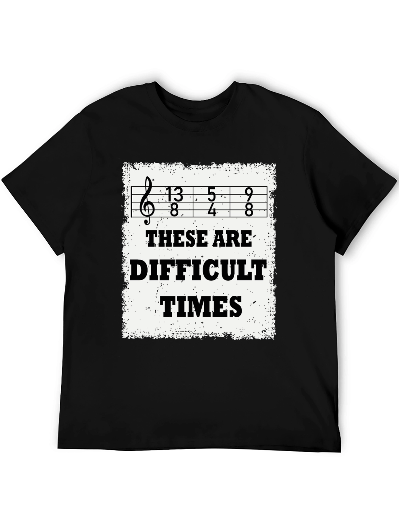 Difficult Times Ukulele T-Shirt - Black Cotton Tee
