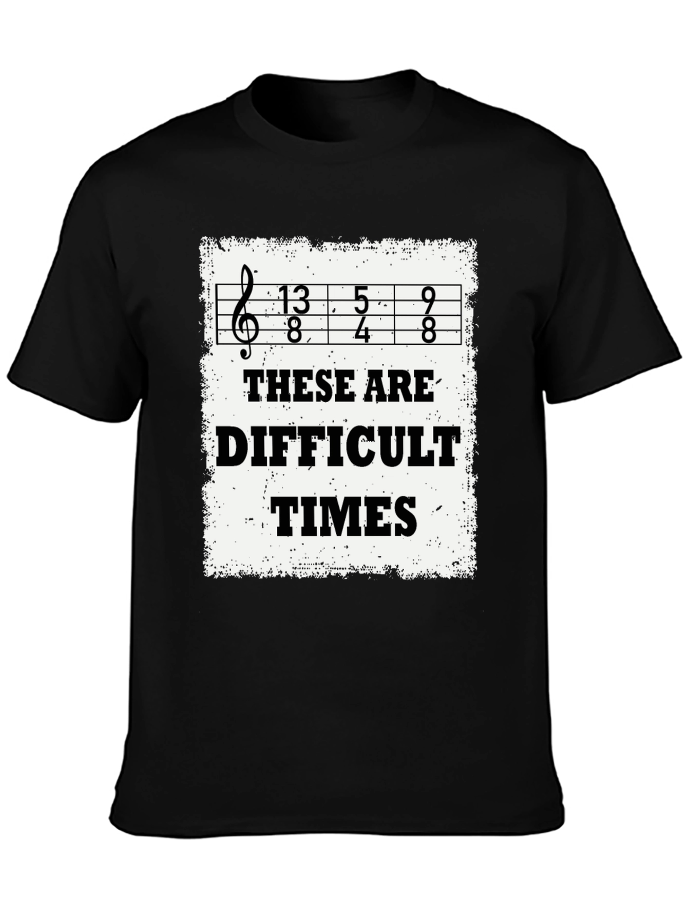 Difficult Times Ukulele T-Shirt - Black Cotton Tee