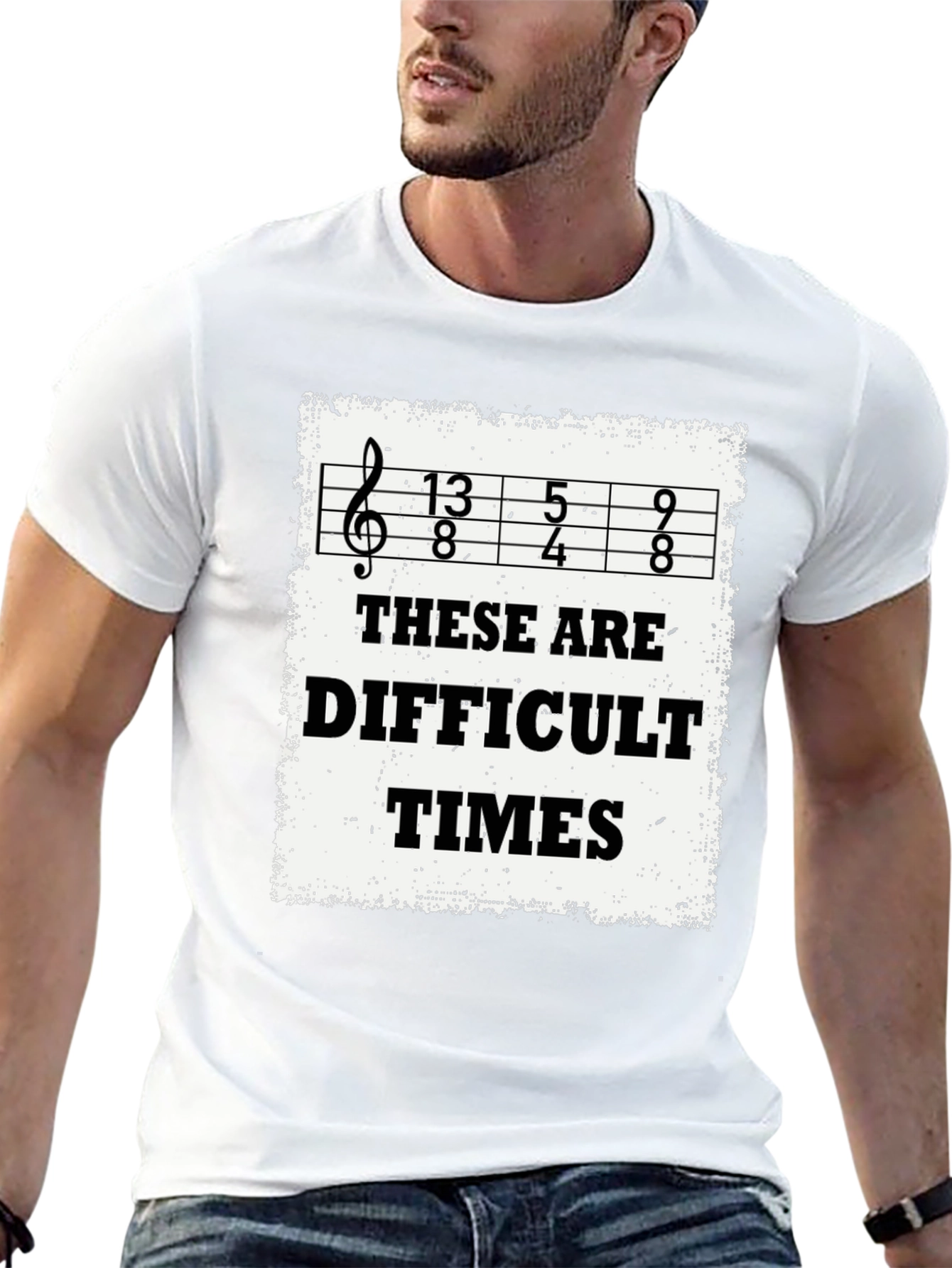 Difficult Times Ukulele T-Shirt - Black Cotton Tee