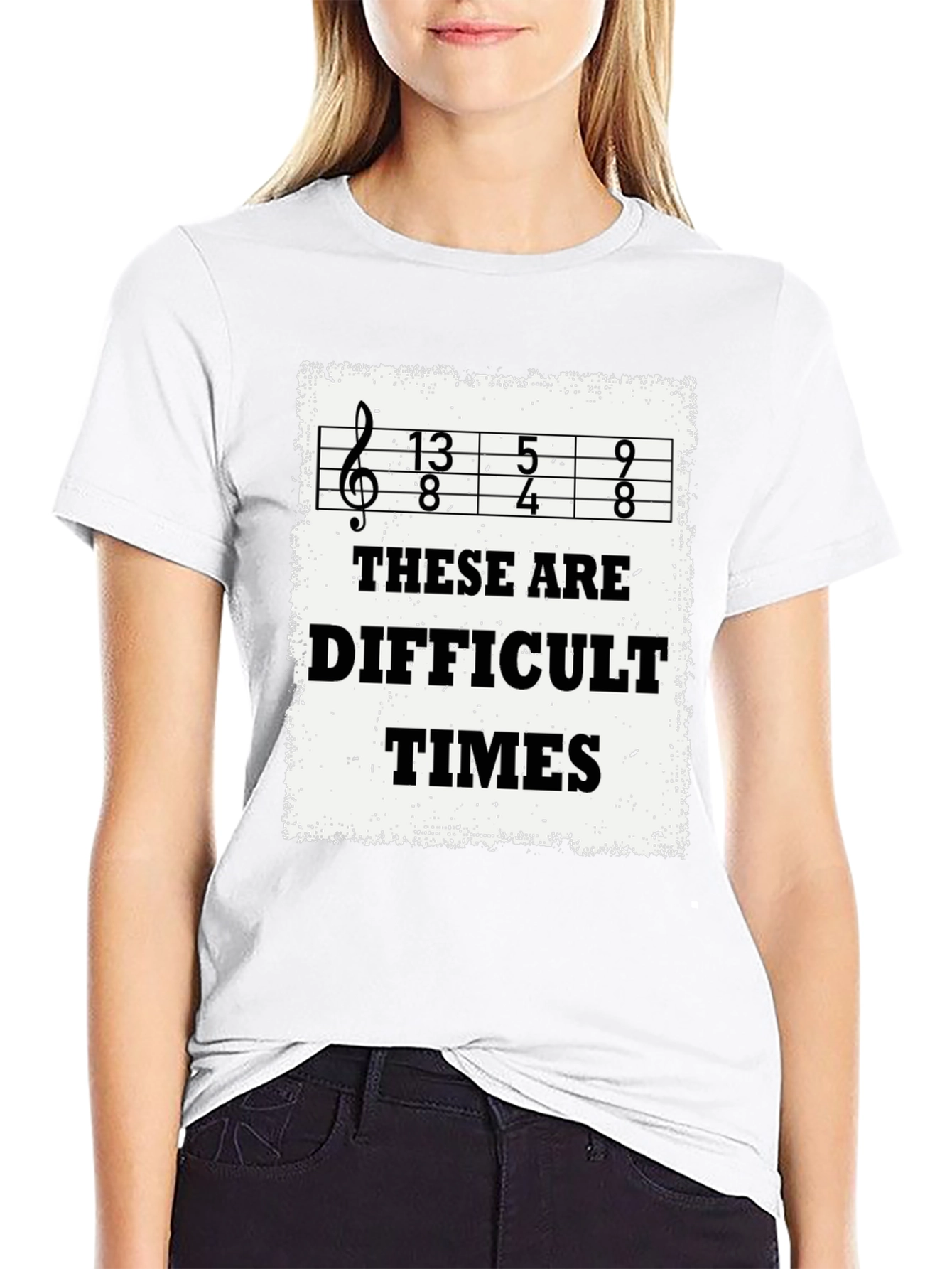 Difficult Times Ukulele T-Shirt - Black Cotton Tee