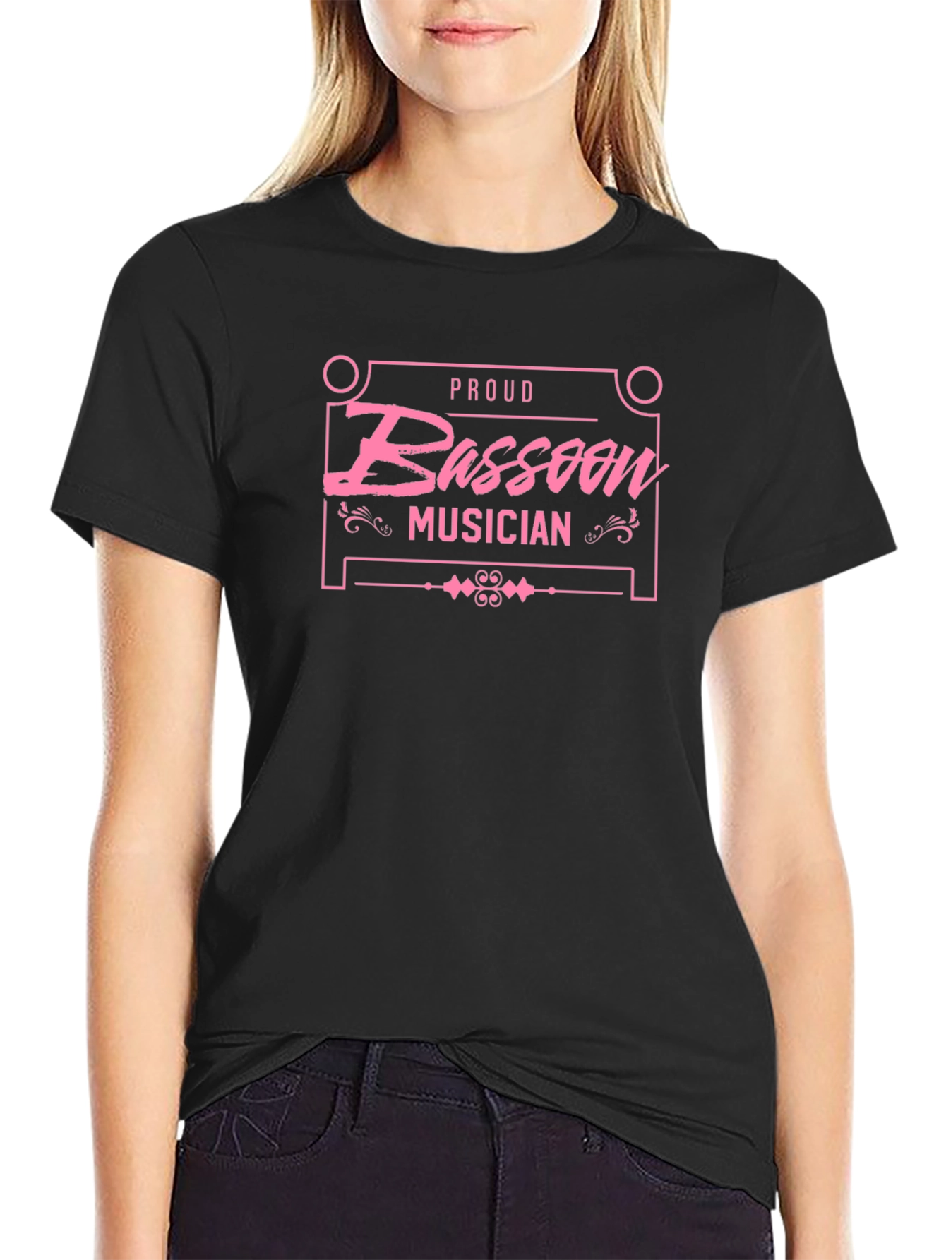 Proud Bassoon Musician Black T-Shirt