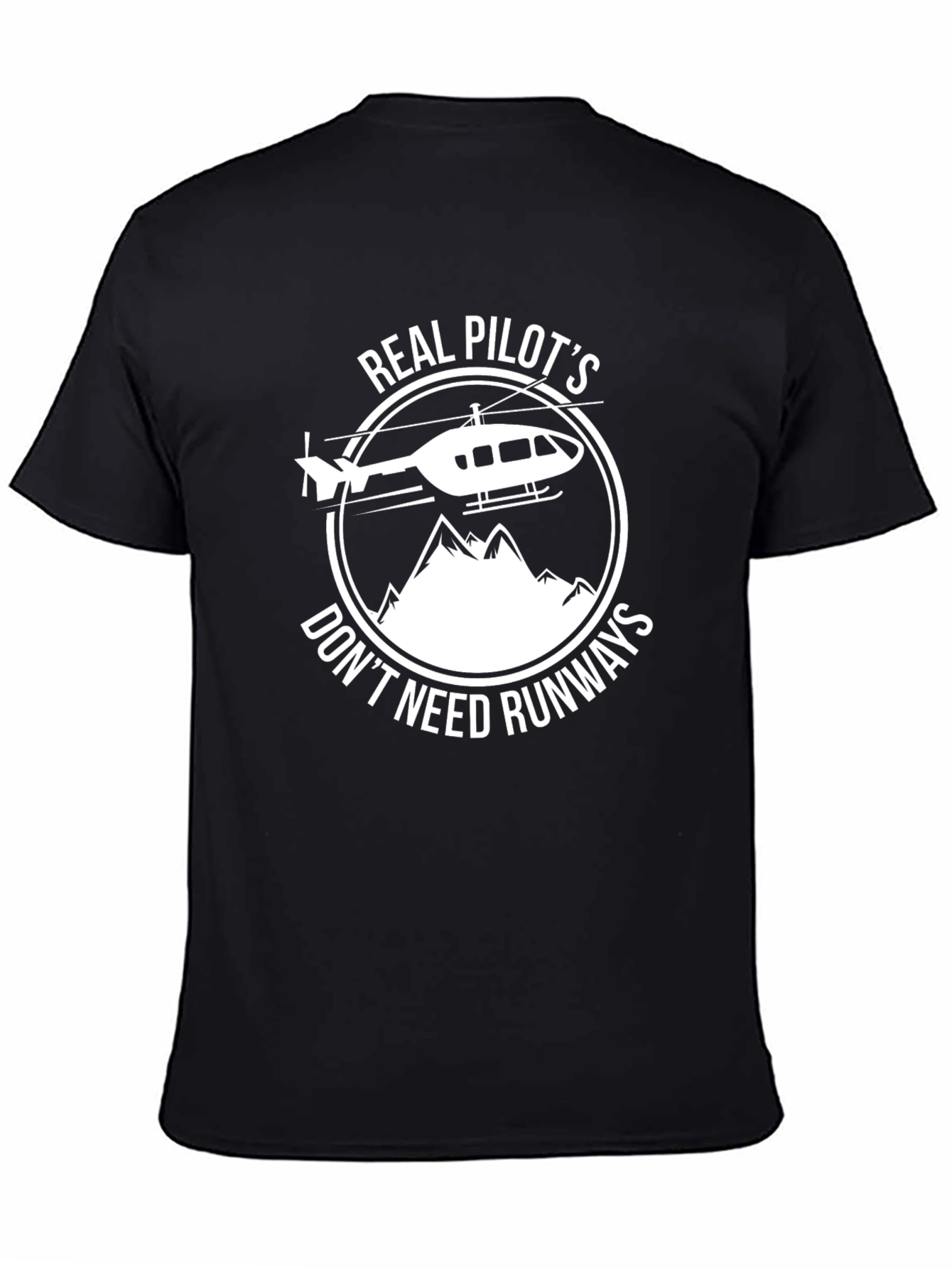 Real Pilots Helicopter T-Shirt - Black