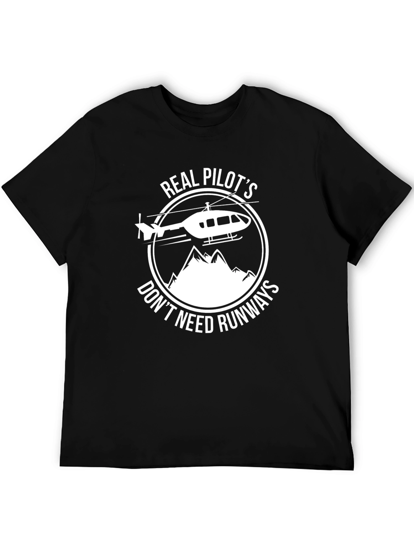 Real Pilots Helicopter T-Shirt - Black