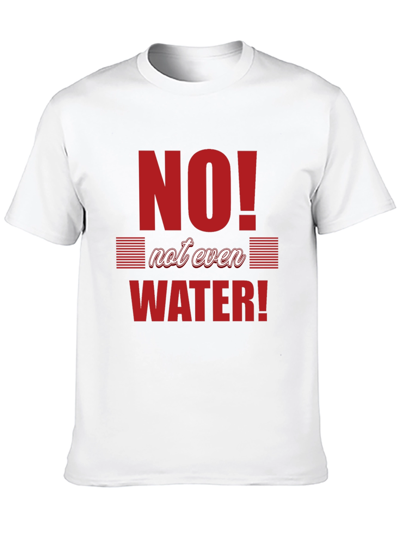 No Water T-Shirt - Black Crew Neck Graphic Tee