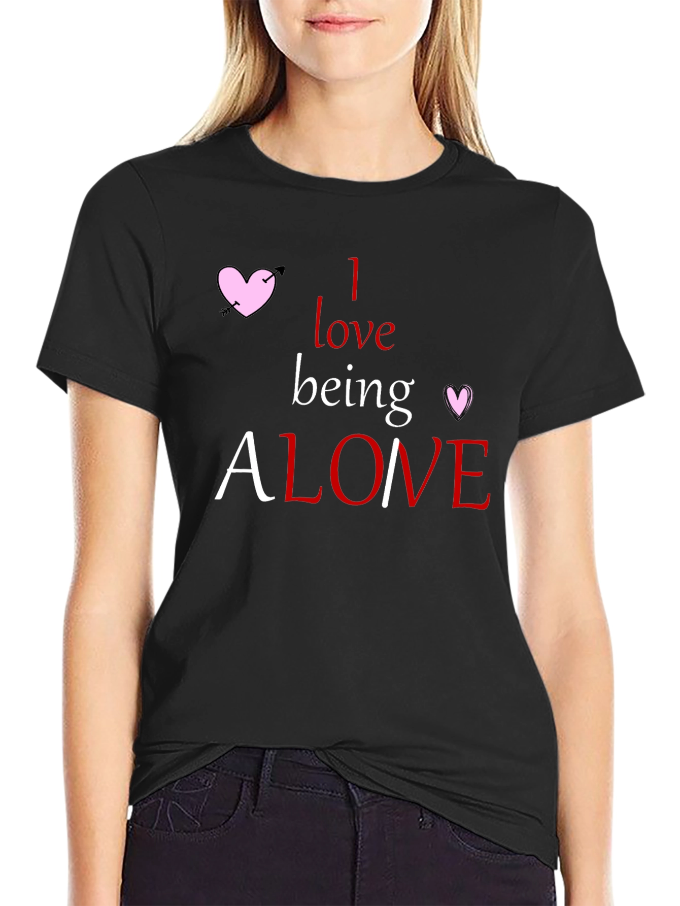Alone T-Shirt - Heart Graphic Tee