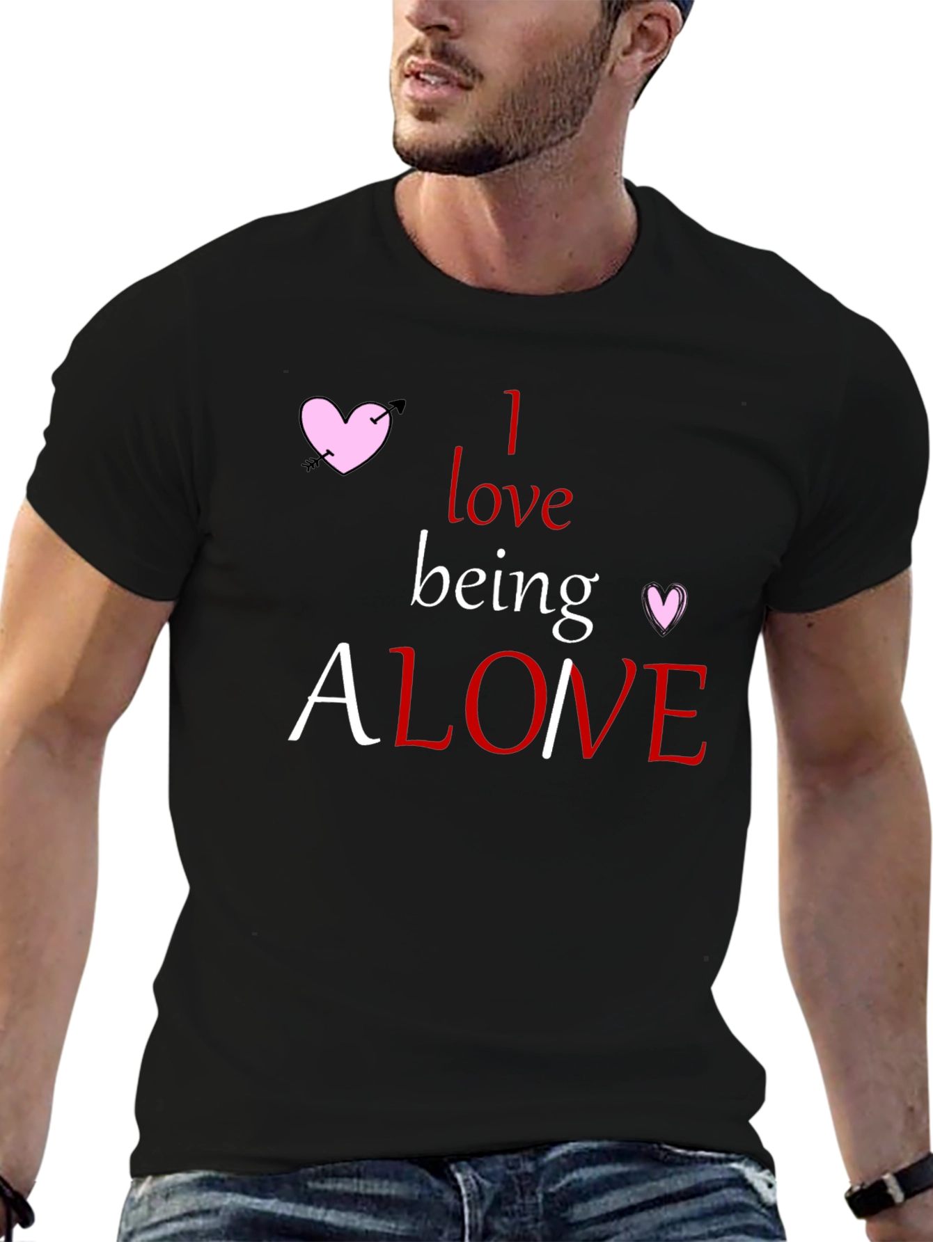 Alone T-Shirt - Heart Graphic Tee