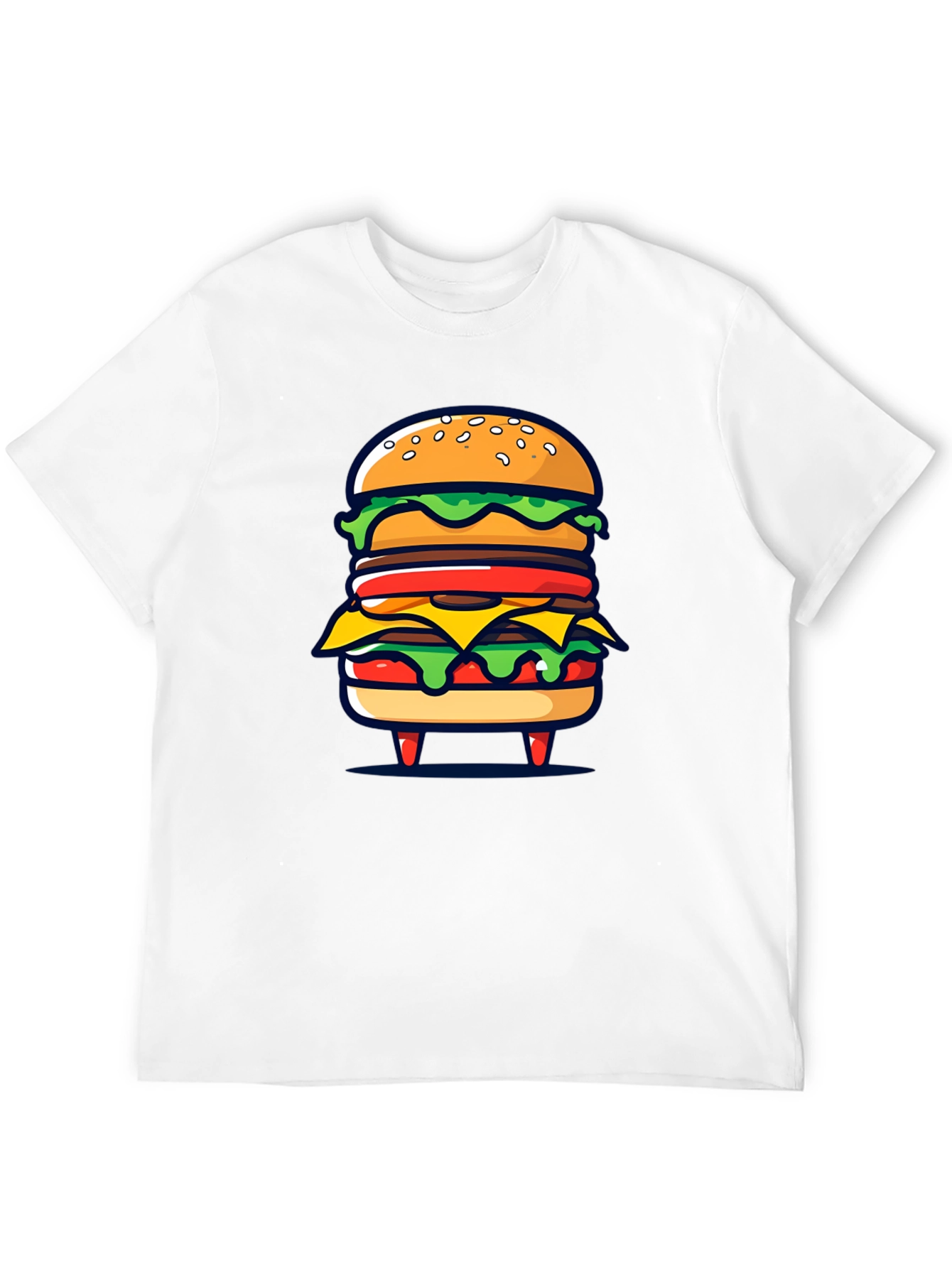 Burger Graphic Black T-Shirt