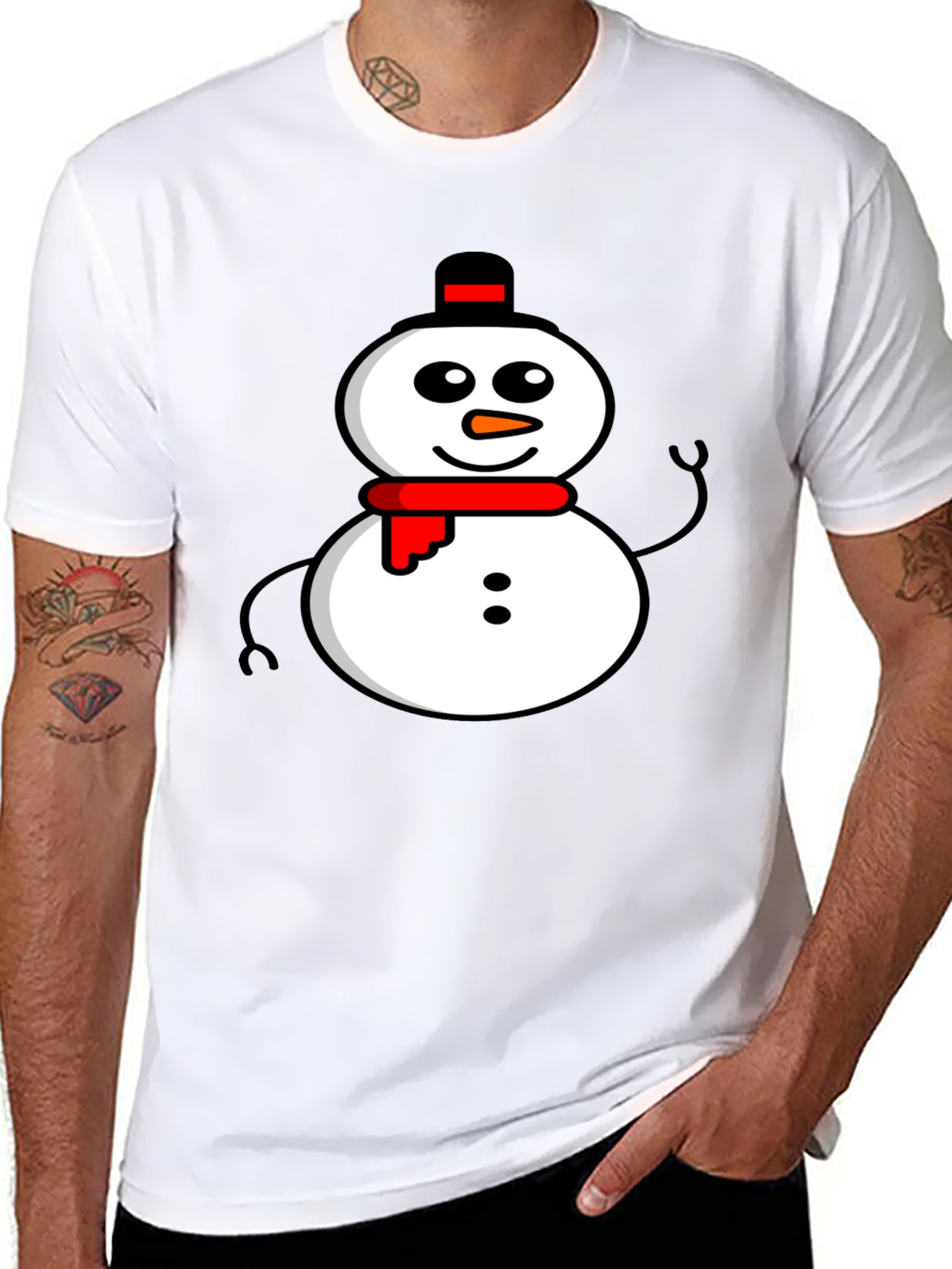 Snowman Graphic Tee - Winter Holiday Apparel