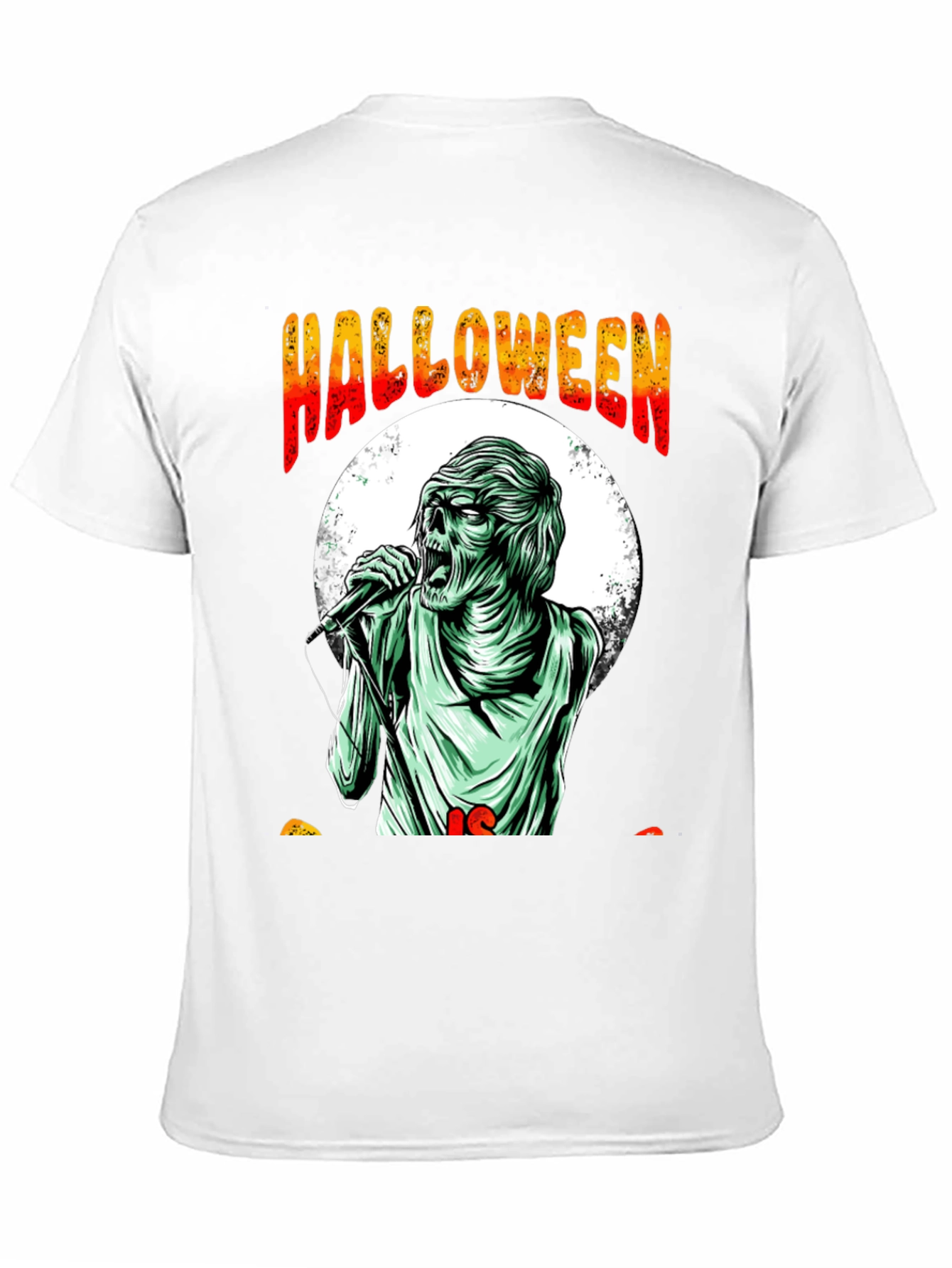 Halloween Zombie Singer Graphic Tee - Black