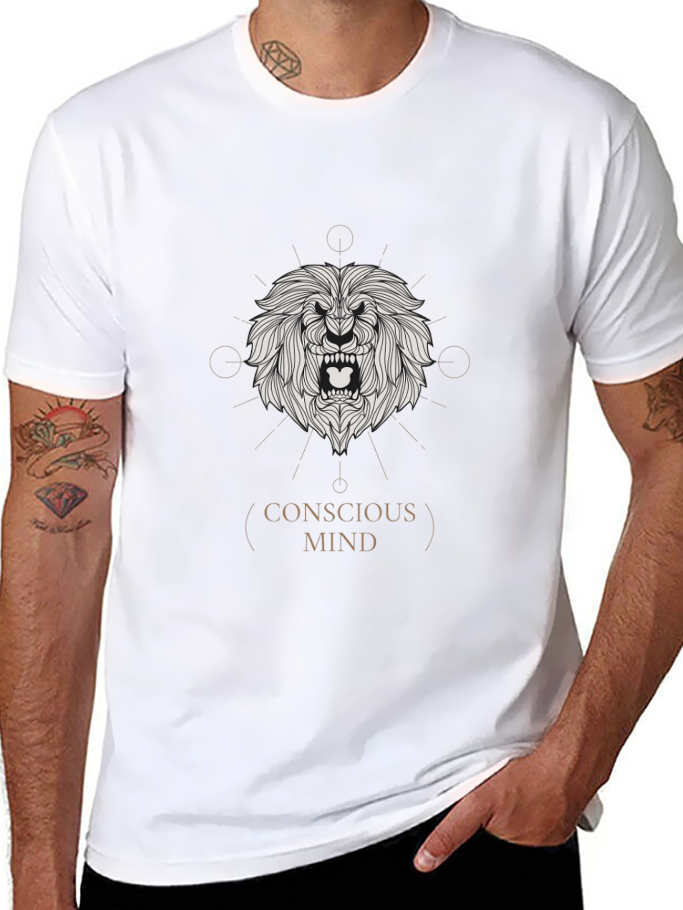 Conscious Mind Lion Graphic Tee - Black