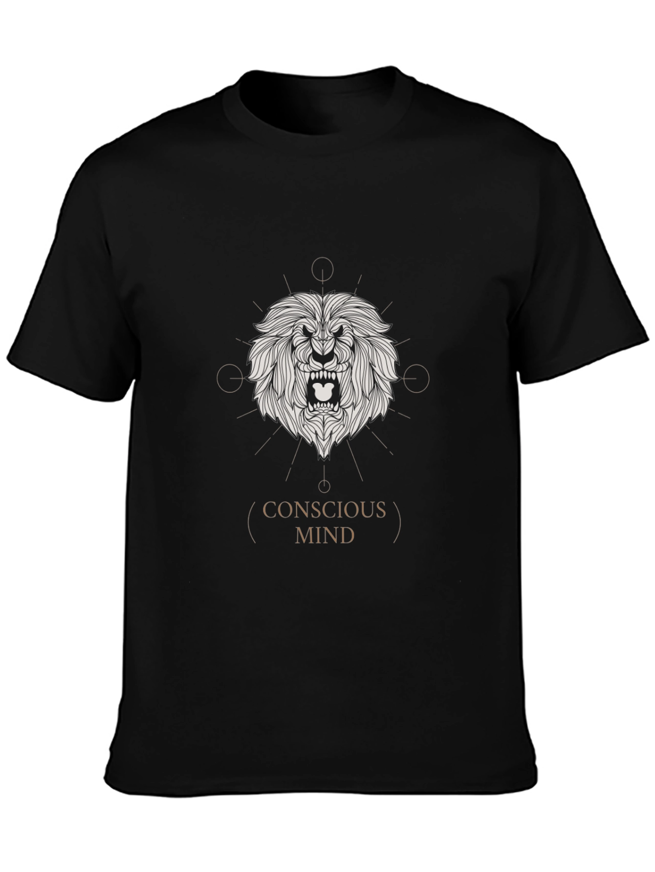 Conscious Mind Lion Graphic Tee - Black