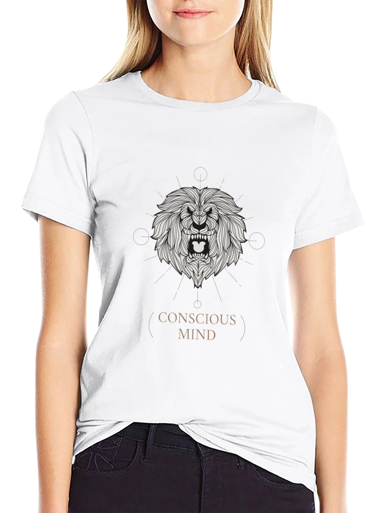 Conscious Mind Lion Graphic Tee - Black