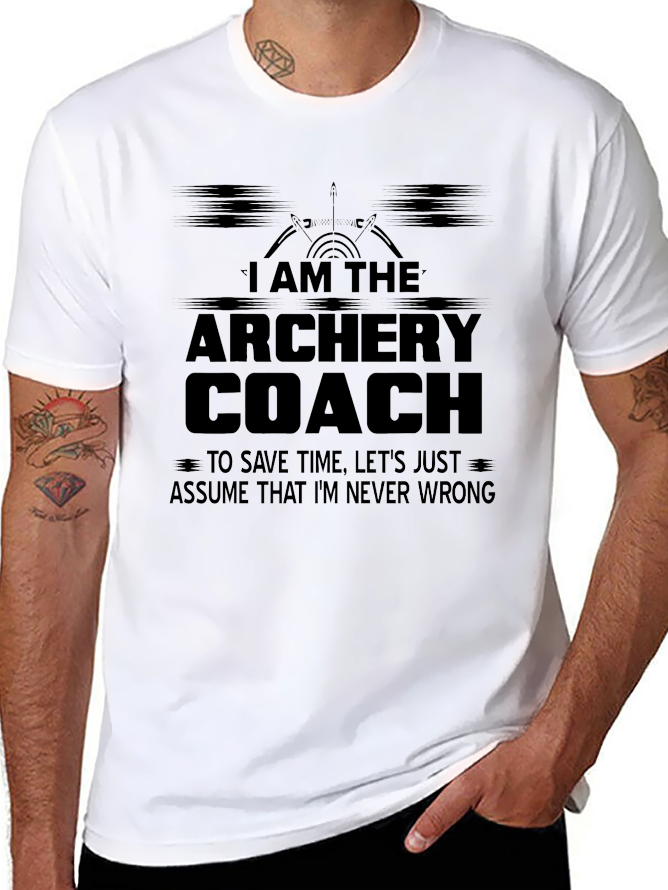 Archery Coach T-Shirt - Never Wrong Design
