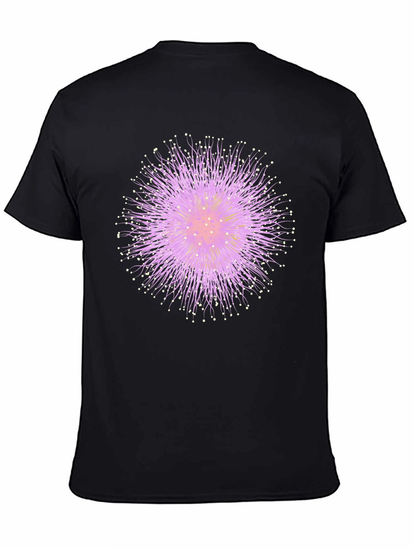 Abstract Floral Graphic Tee - Black Cotton T-Shirt
