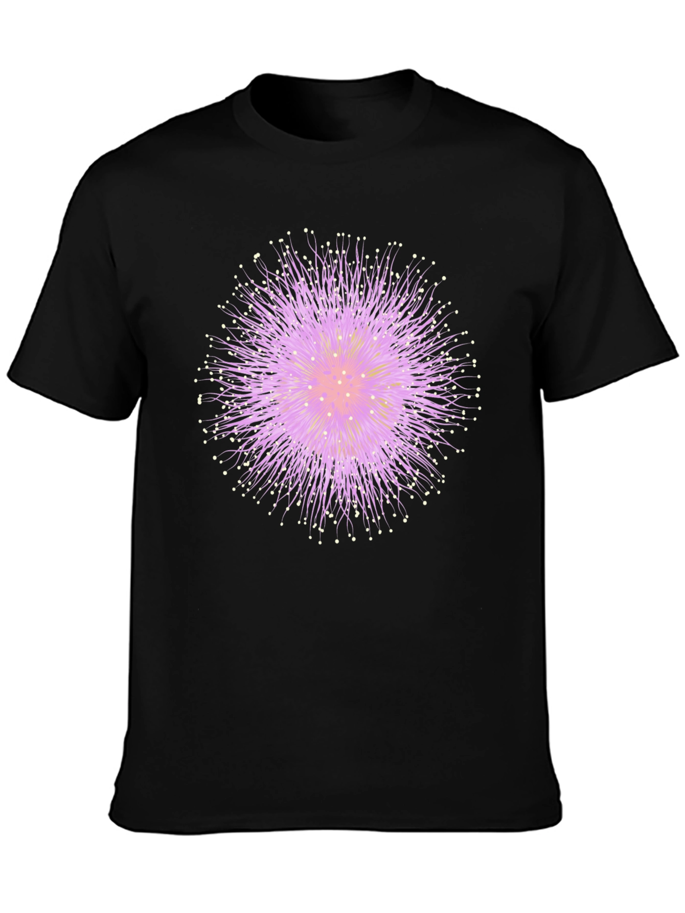 Abstract Floral Graphic Tee - Black Cotton T-Shirt