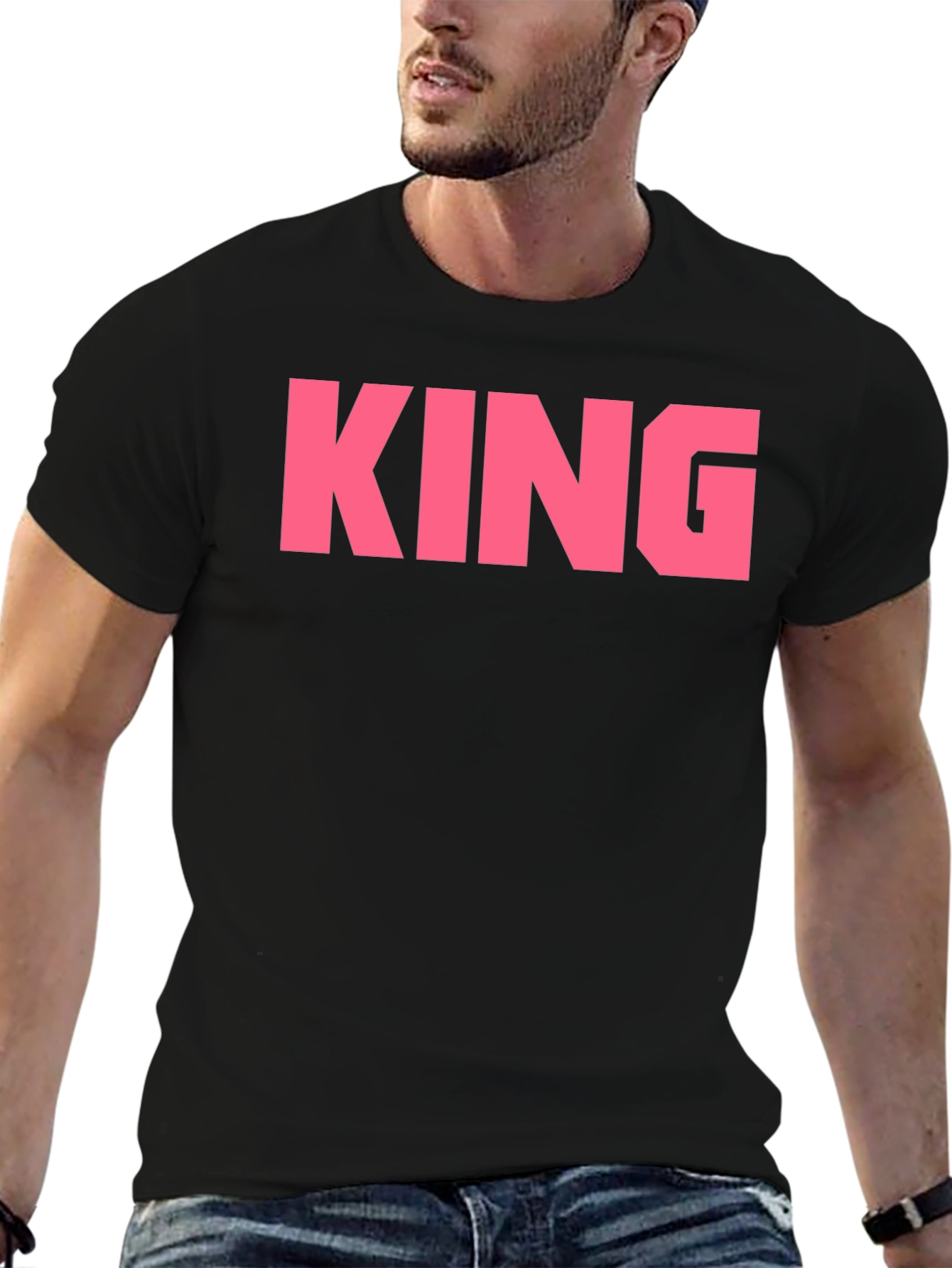 KING Statement Graphic Tee - Bold Style Classic Fit