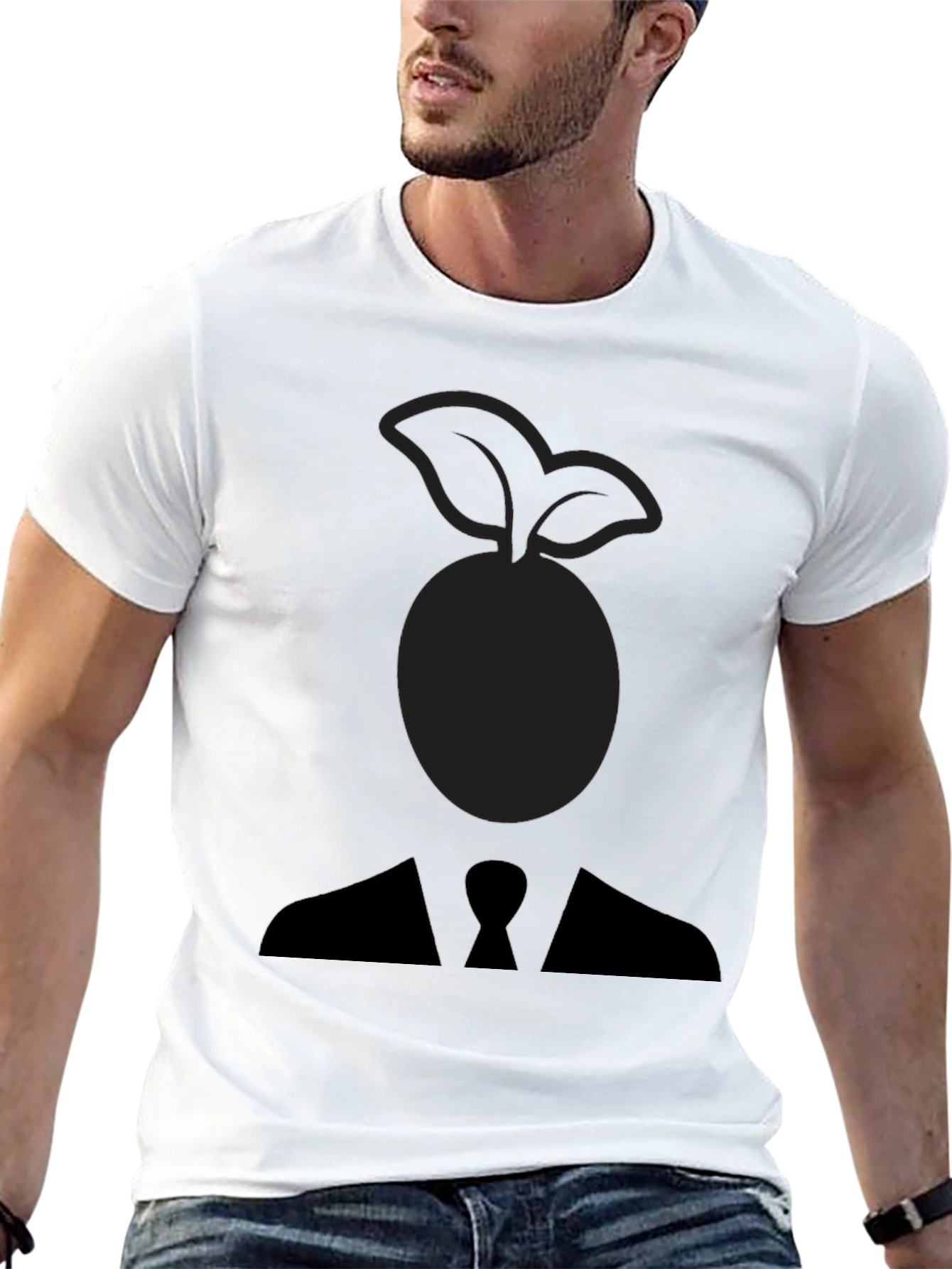 Abstract Fruit Head Silhouette Graphic Tee