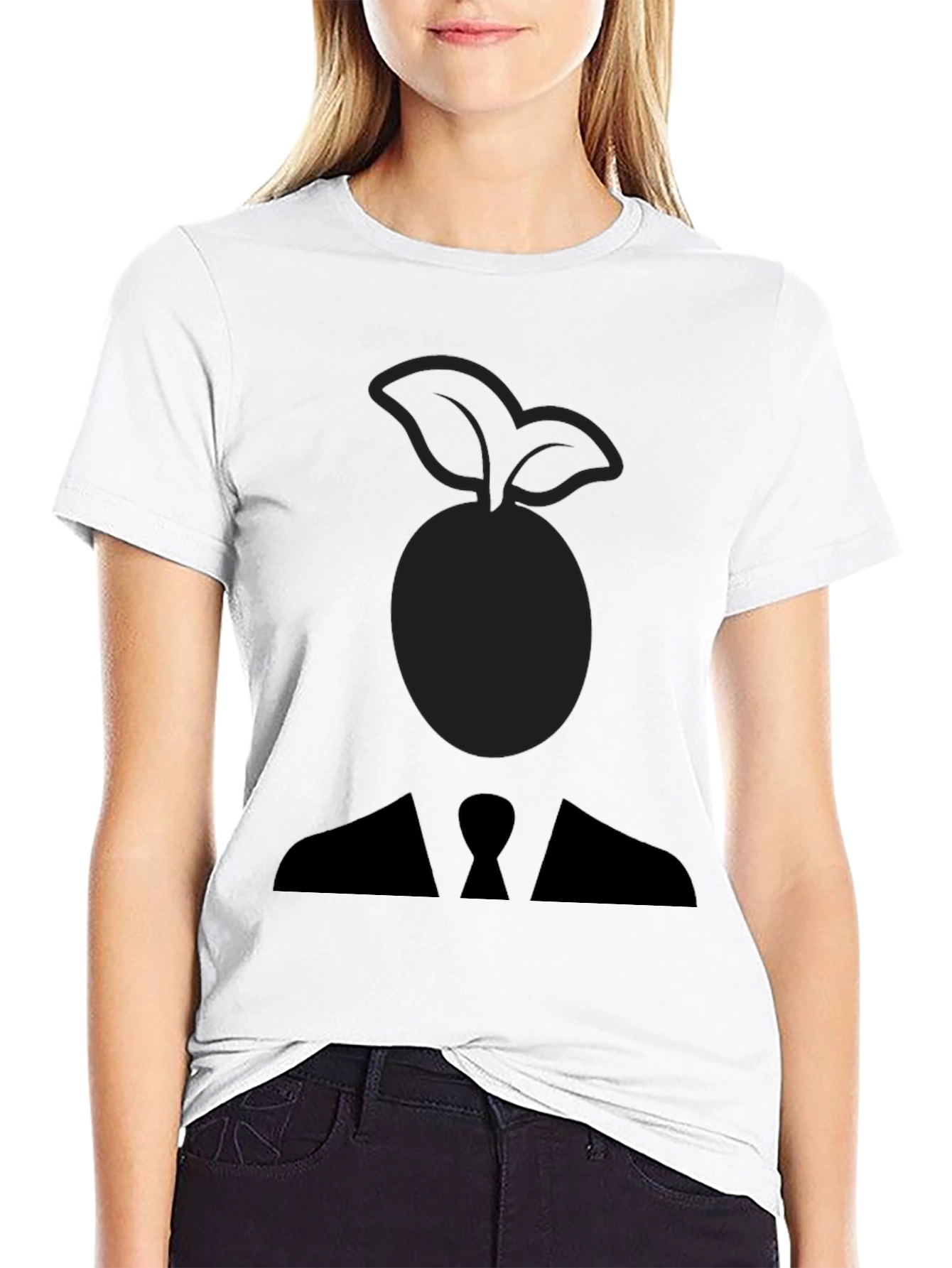 Abstract Fruit Head Silhouette Graphic Tee