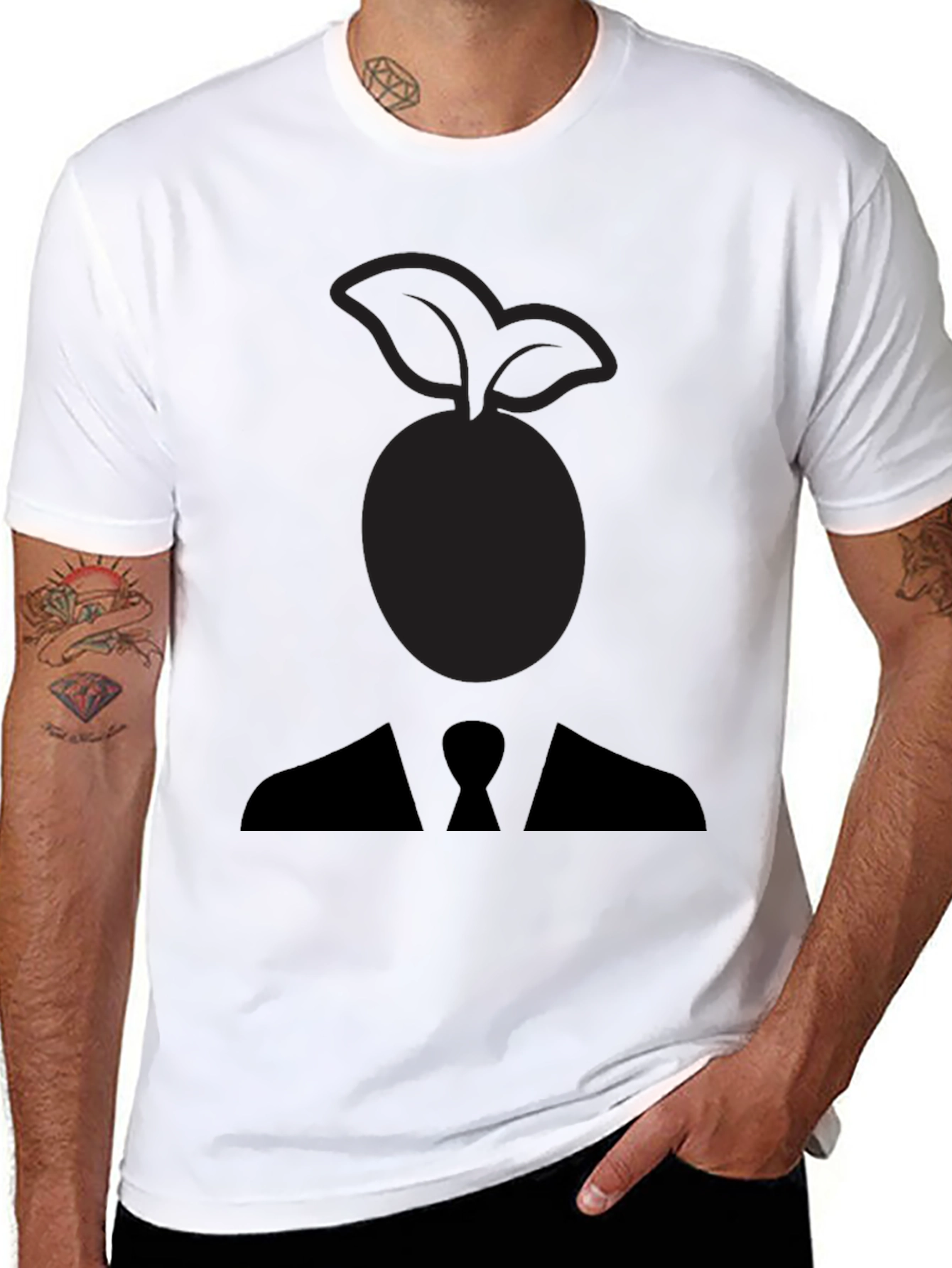 Abstract Fruit Head Silhouette Graphic Tee