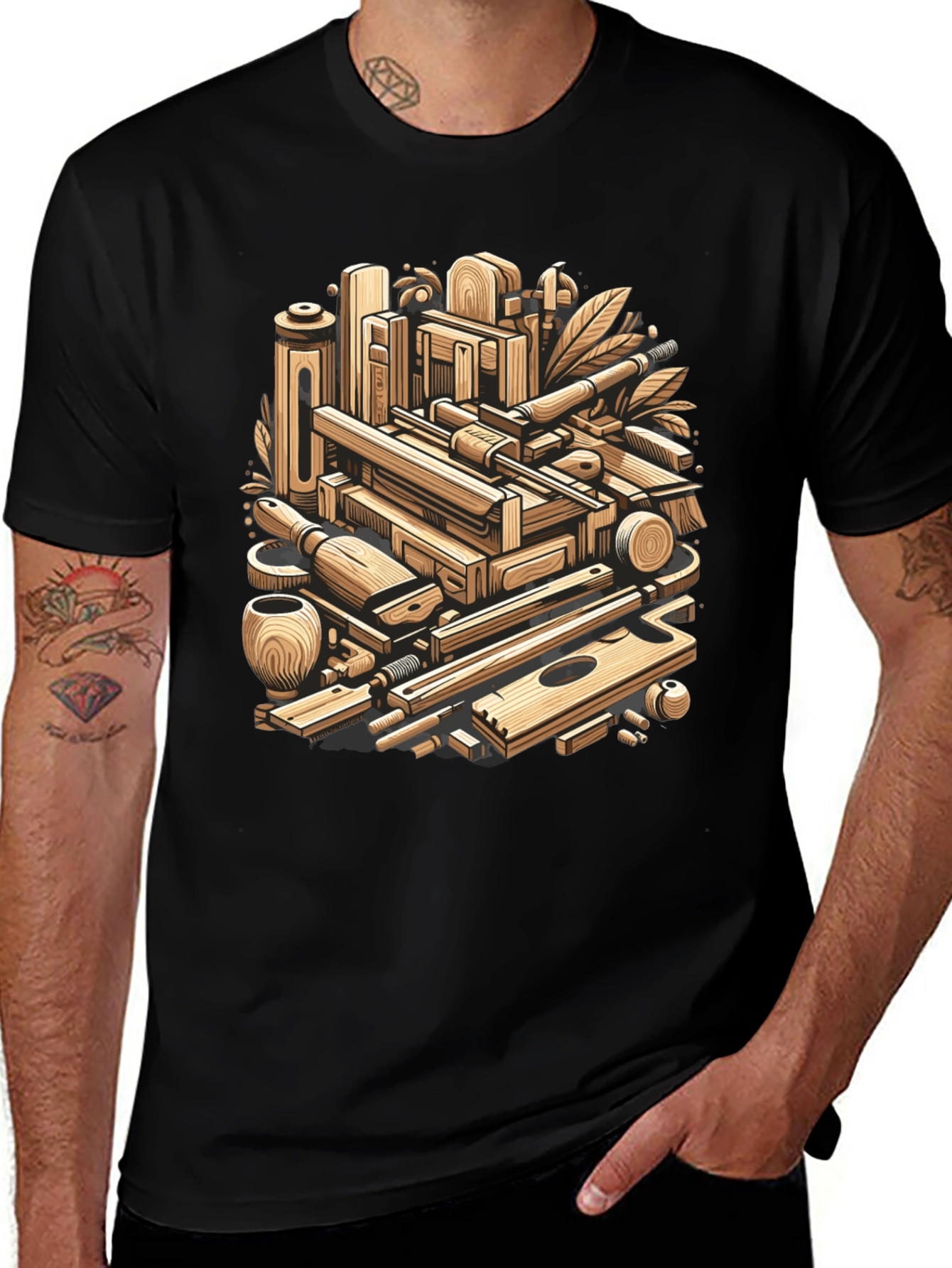 Artisans Tools Graphic T-Shirt - Woodworking Design