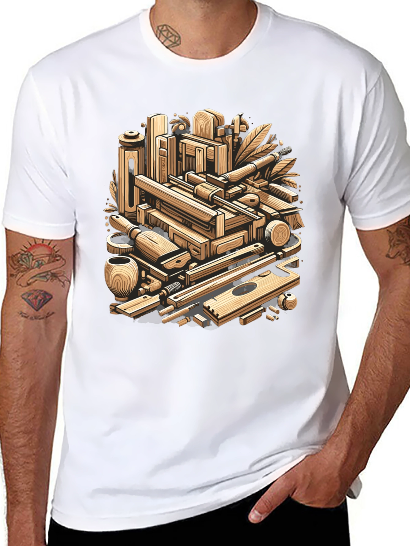 Artisans Tools Graphic T-Shirt - Woodworking Design