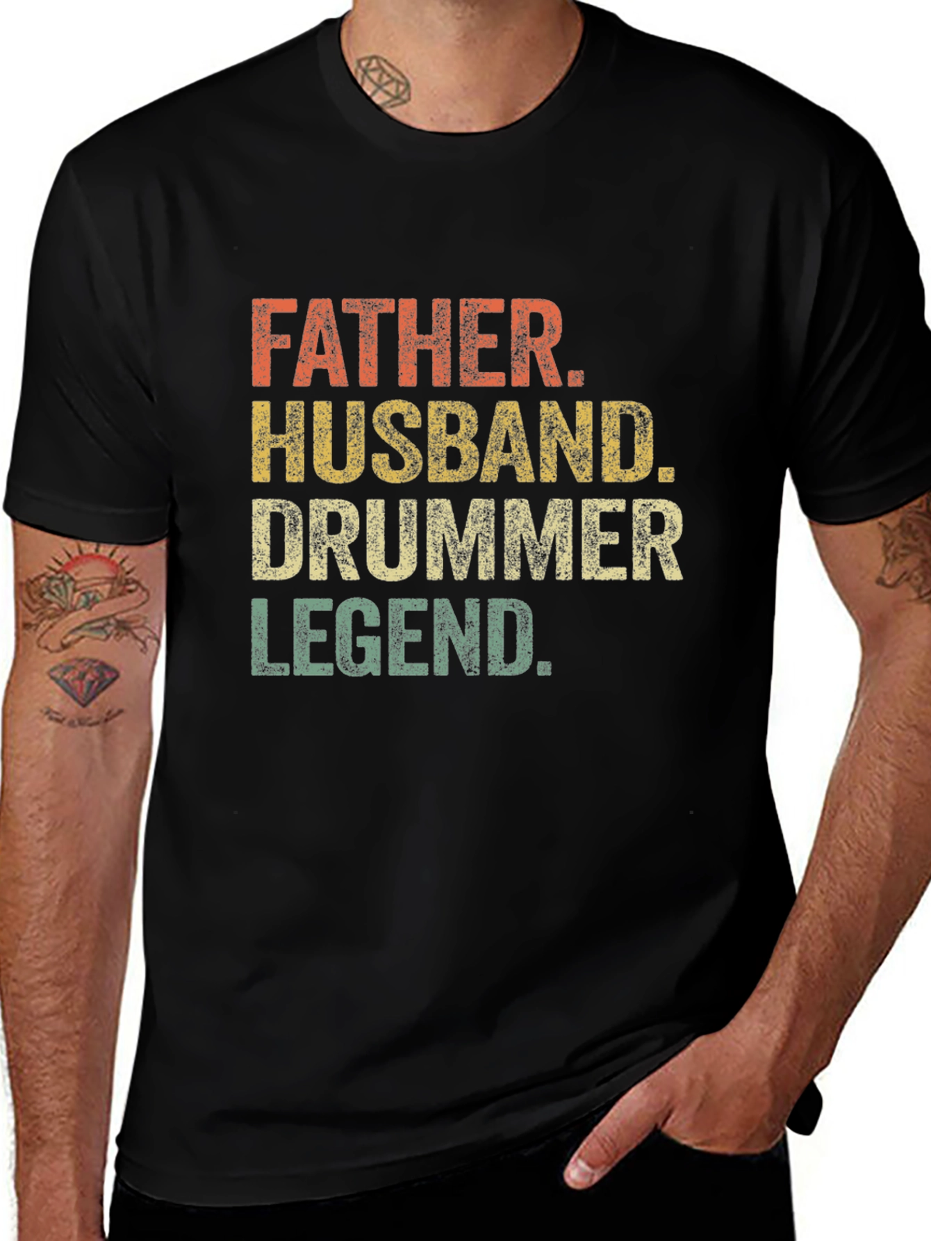 Father Husband Drummer Legend Graphic Tee