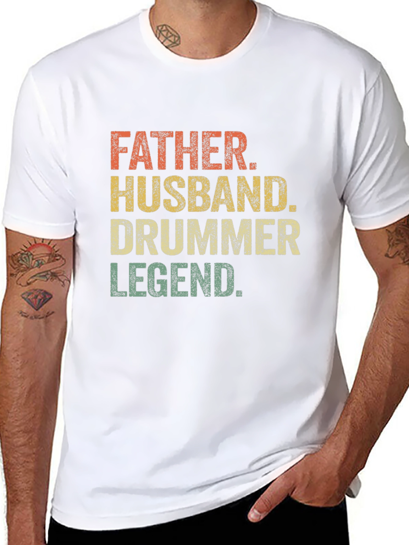 Father Husband Drummer Legend Graphic Tee
