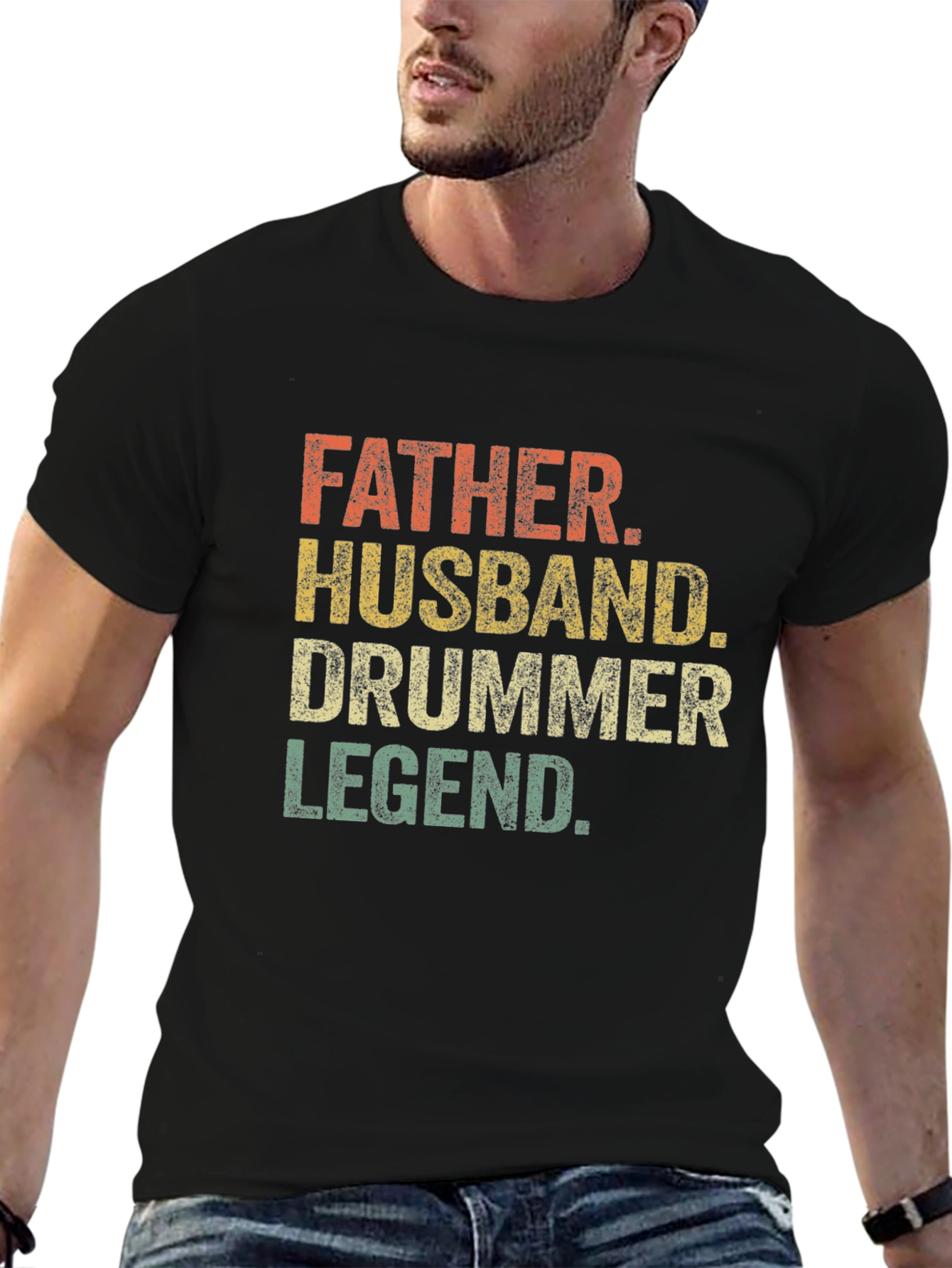 Father Husband Drummer Legend Graphic Tee
