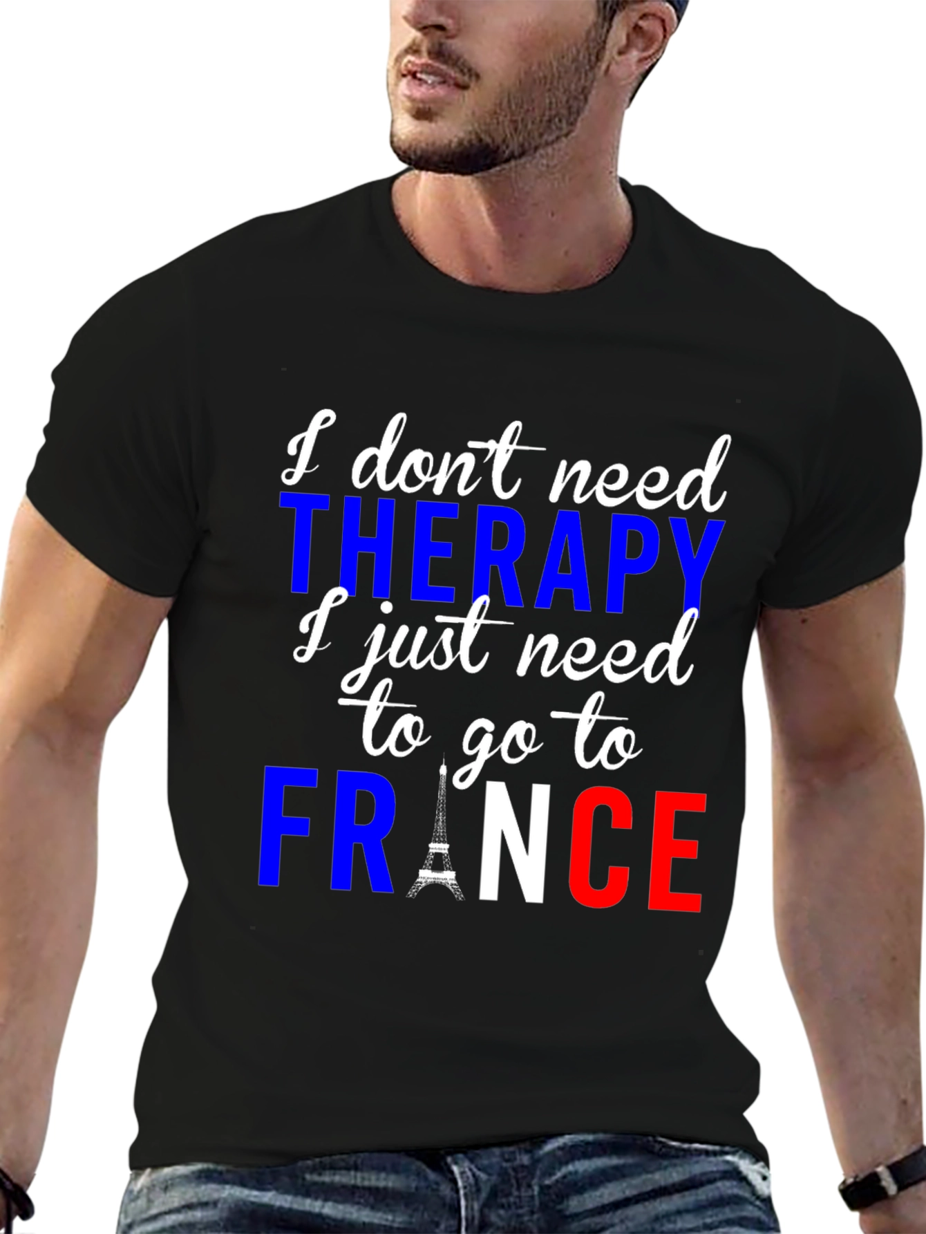 France Therapy T-Shirt | Eiffel Tower Graphic Tee