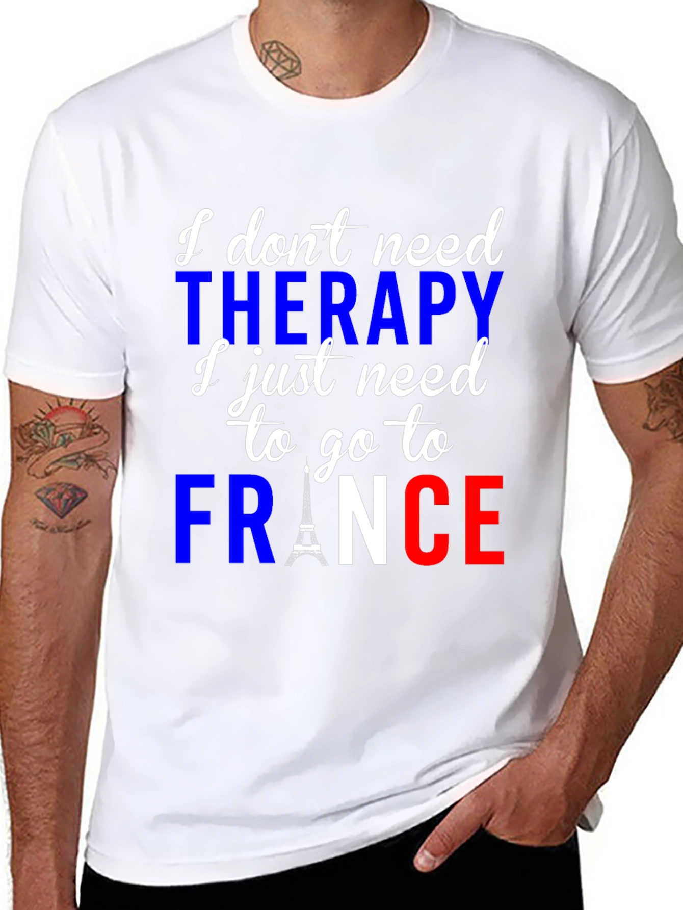 France Therapy T-Shirt | Eiffel Tower Graphic Tee