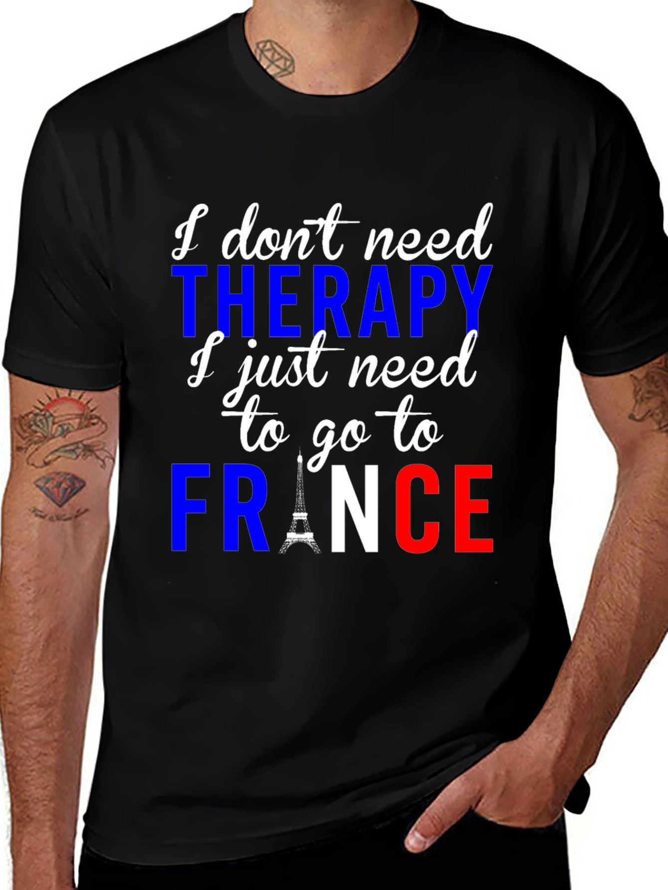France Therapy T-Shirt | Eiffel Tower Graphic Tee