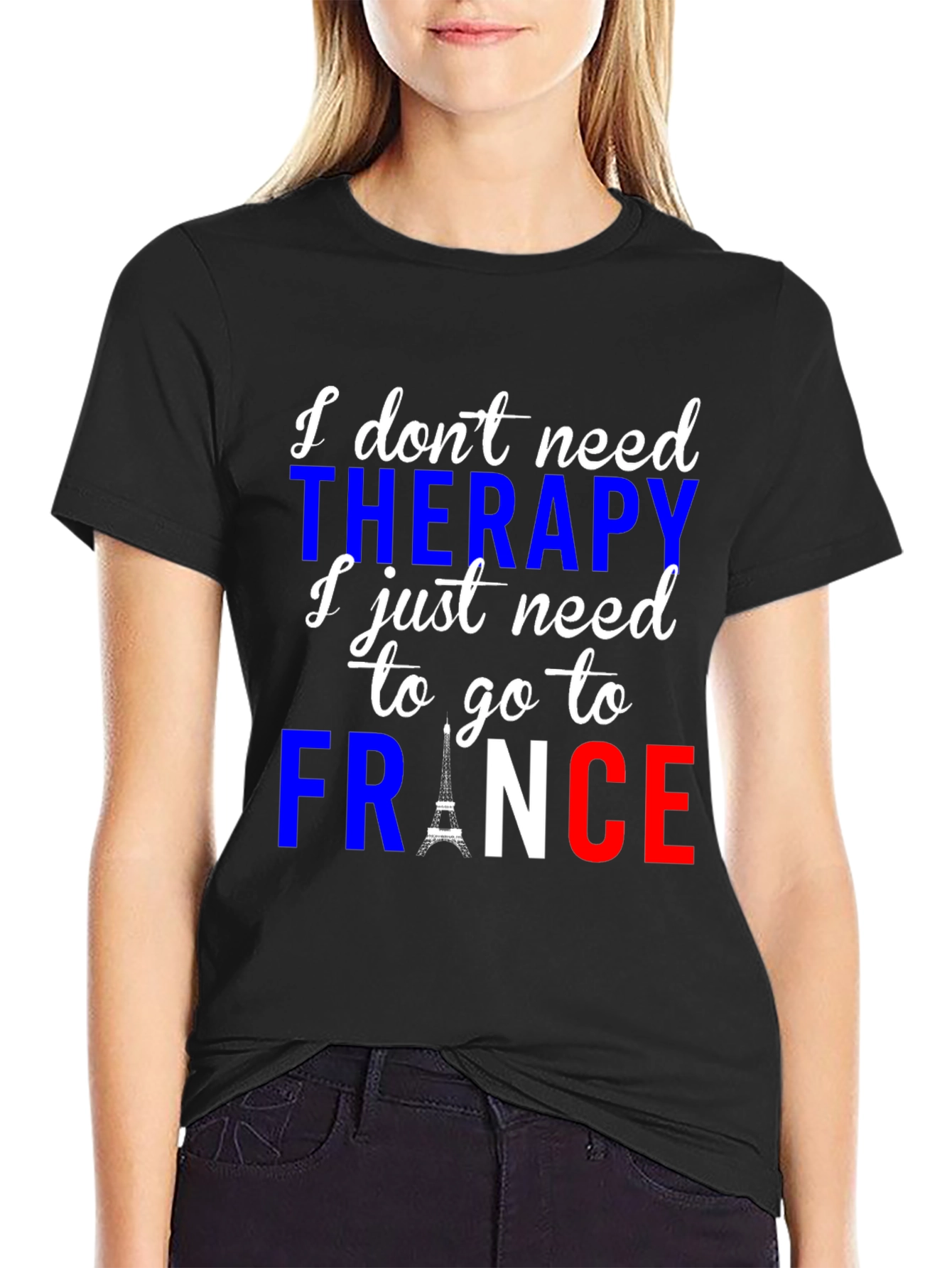 France Therapy T-Shirt | Eiffel Tower Graphic Tee