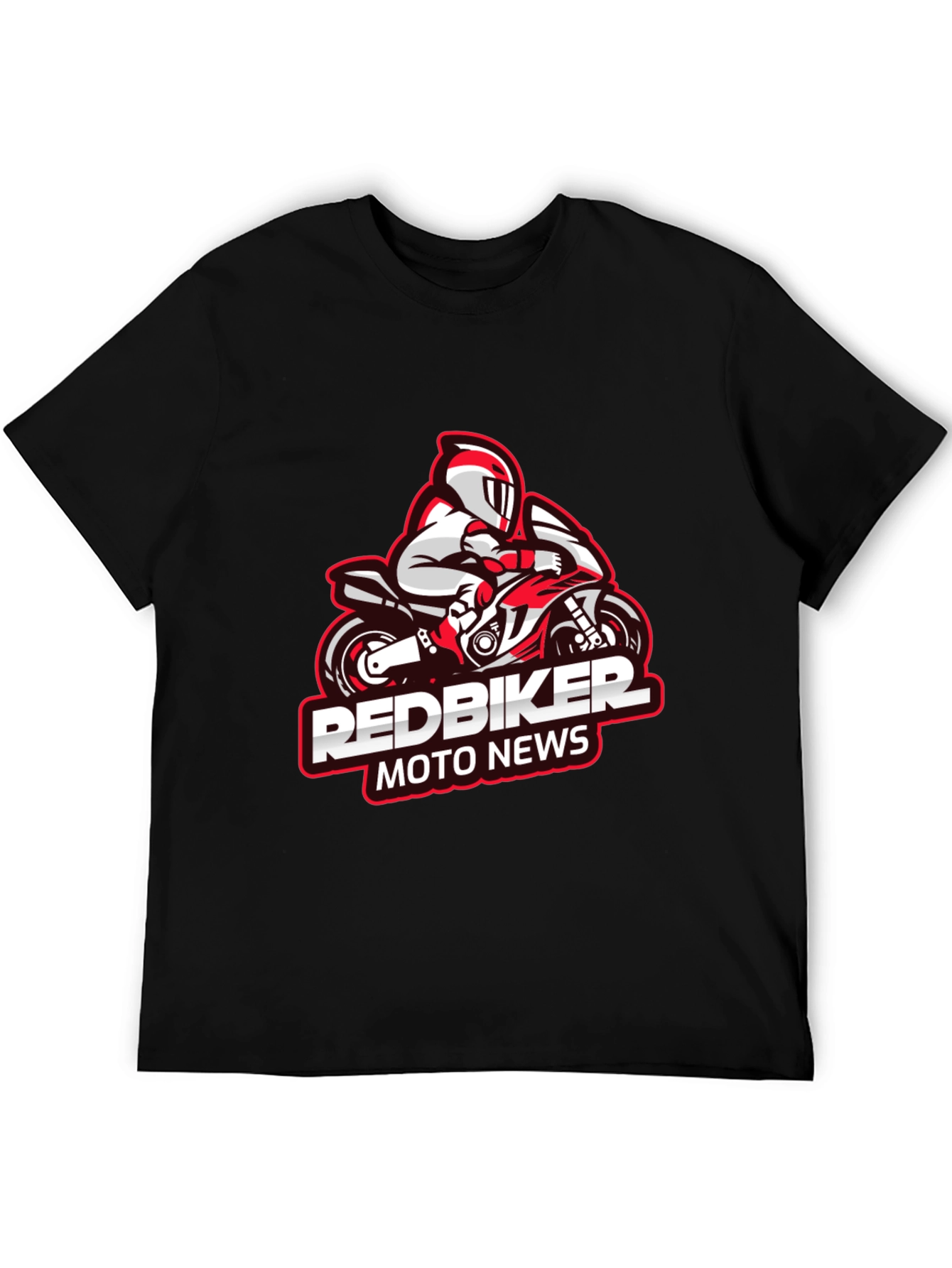 RedBiker Moto News Graphic Black T-Shirt