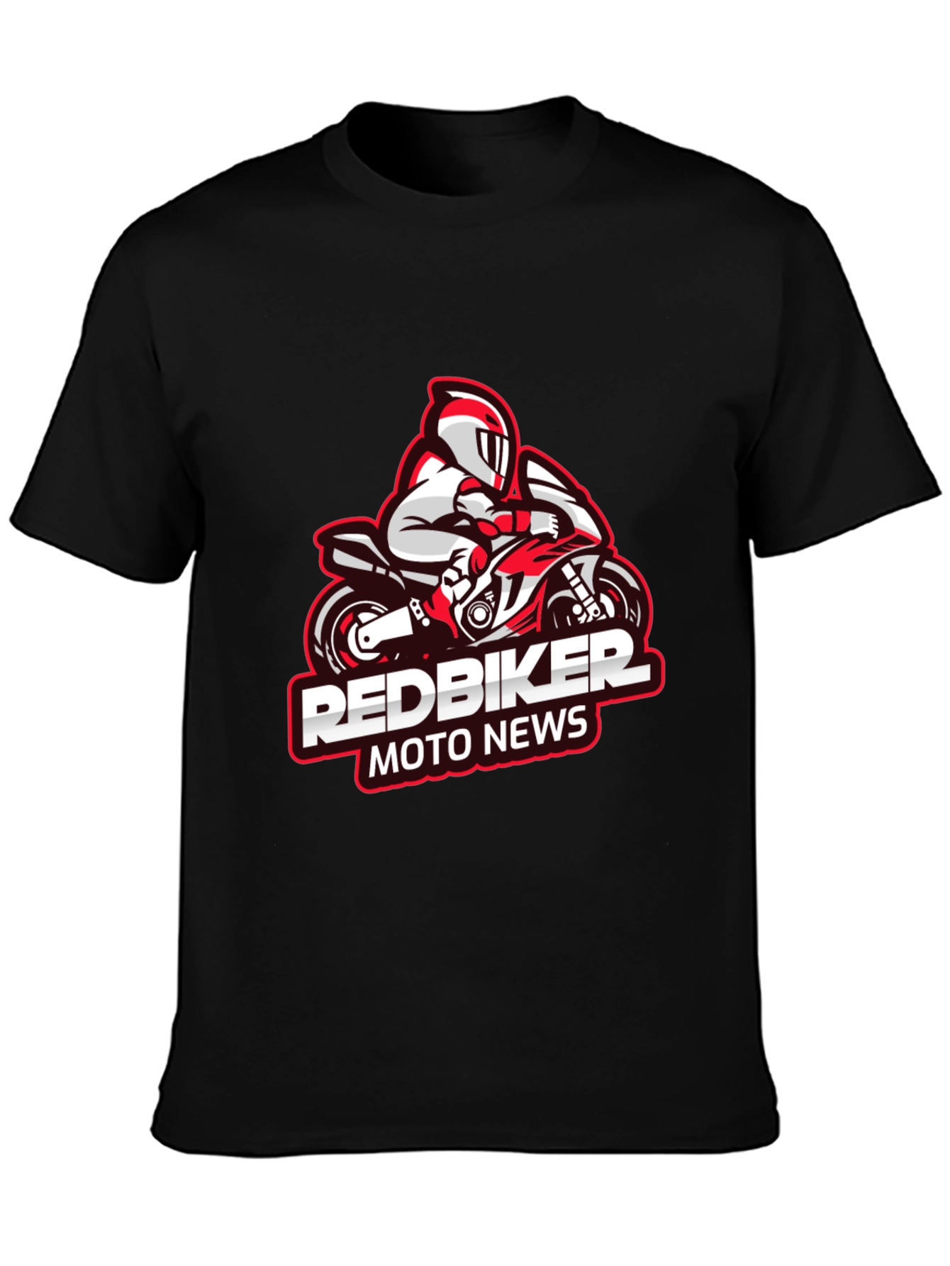 RedBiker Moto News Graphic Black T-Shirt