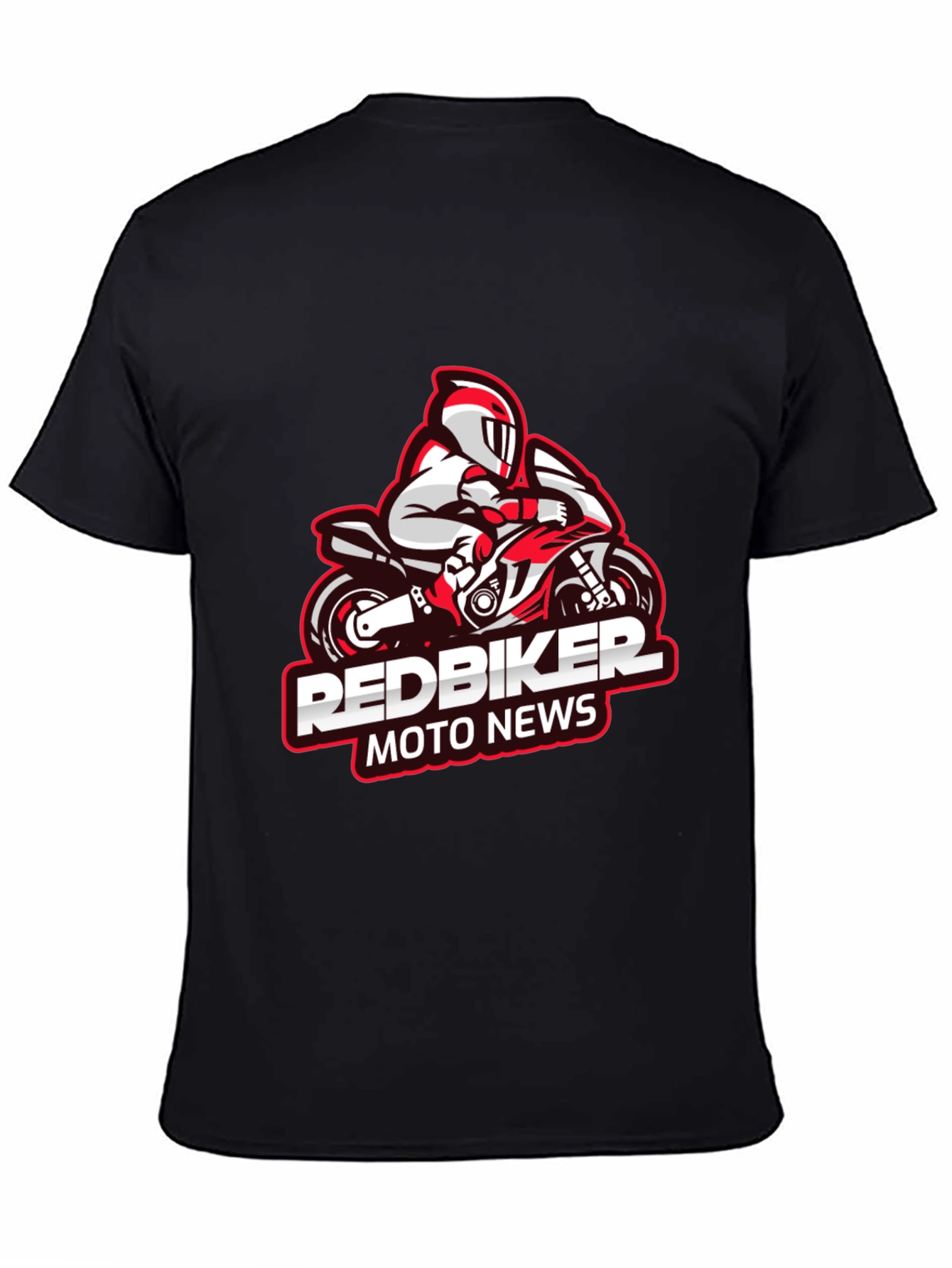 RedBiker Moto News Graphic Black T-Shirt