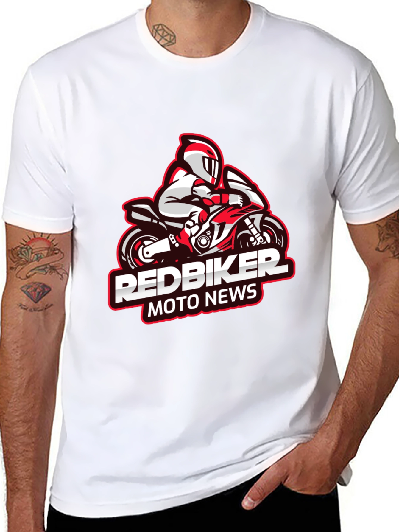 RedBiker Moto News Graphic Black T-Shirt