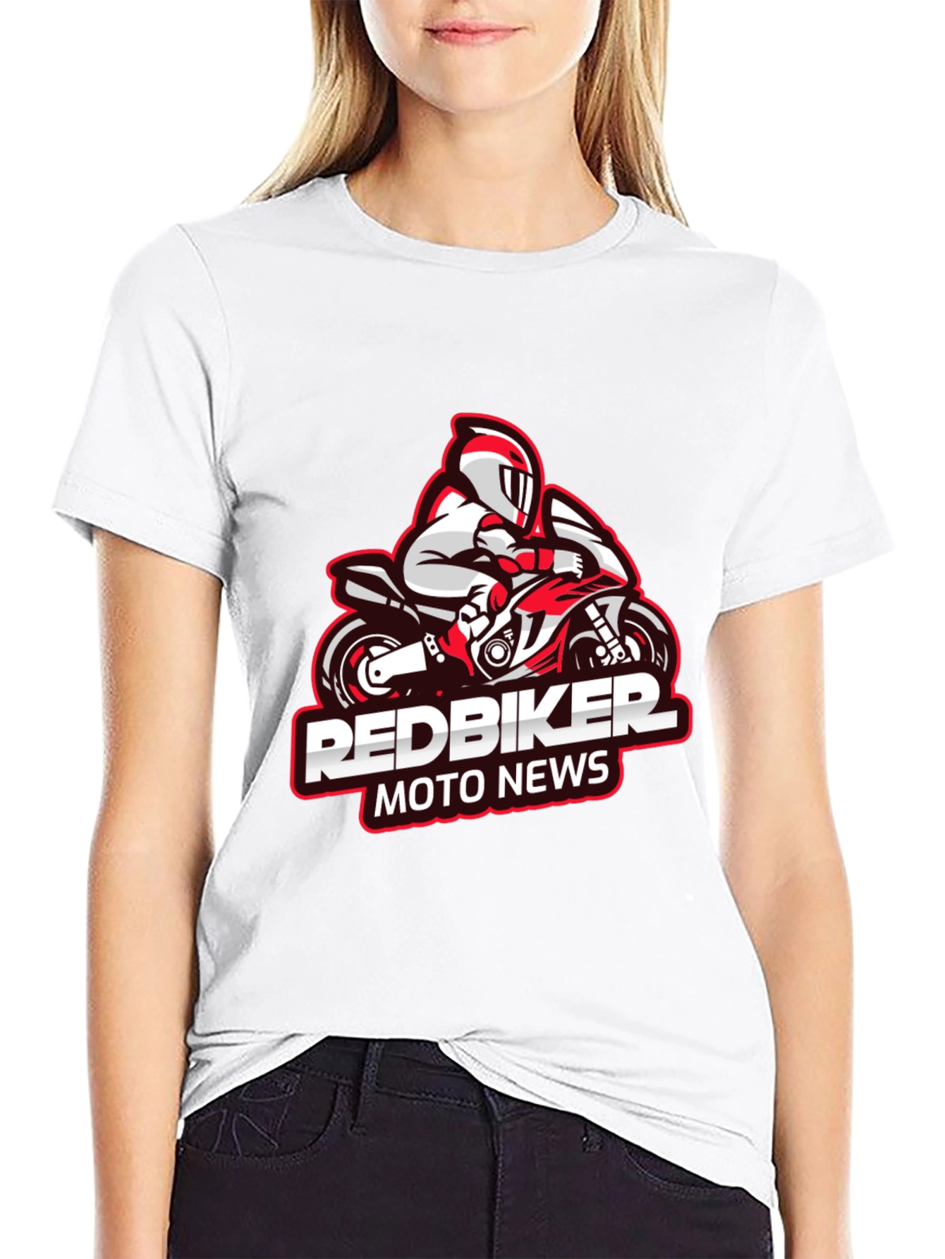 RedBiker Moto News Graphic Black T-Shirt